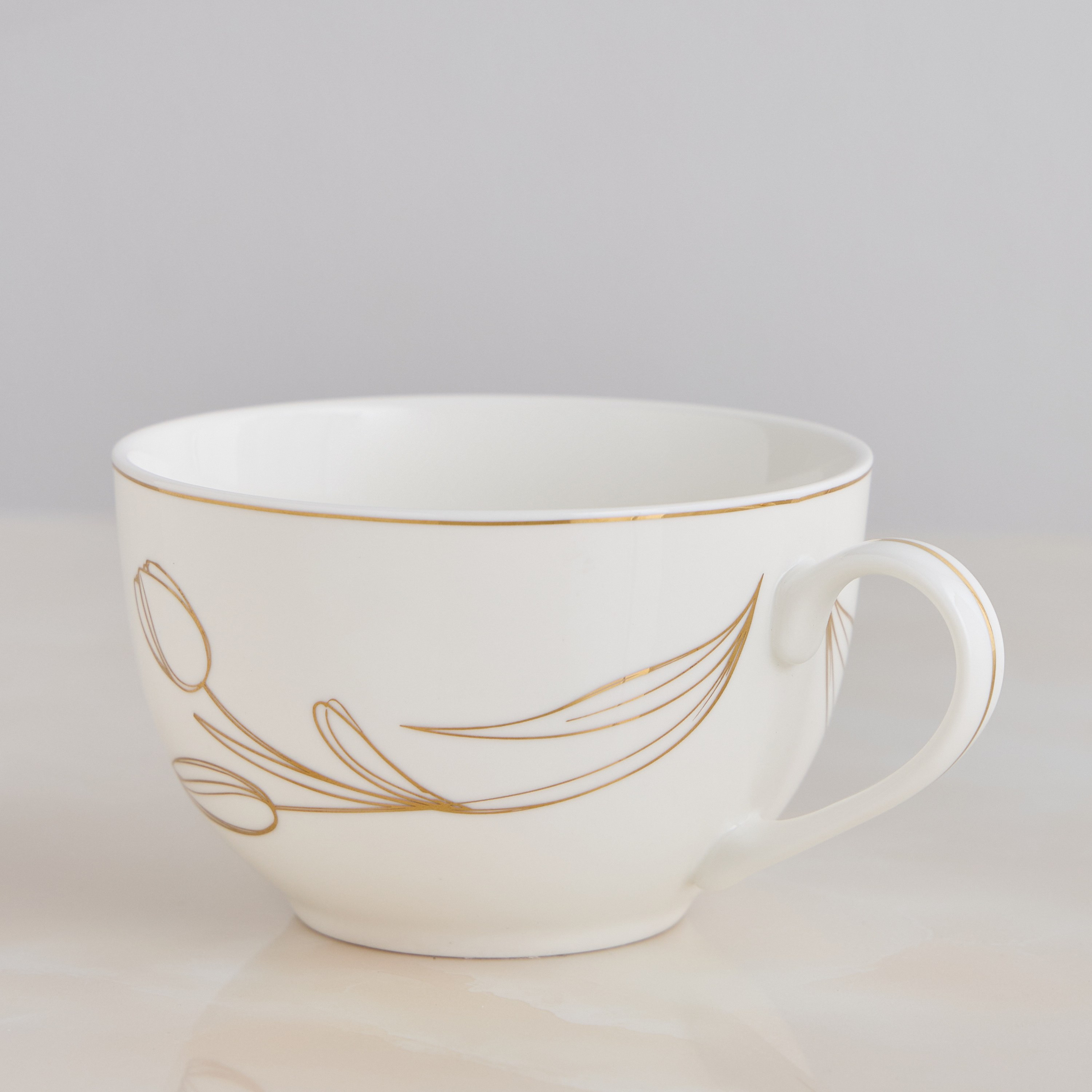 Tulip Porcelain Cup and Saucer Set - 220 ml-household-dining-dinnerware-dinnerwarecollections-image-2