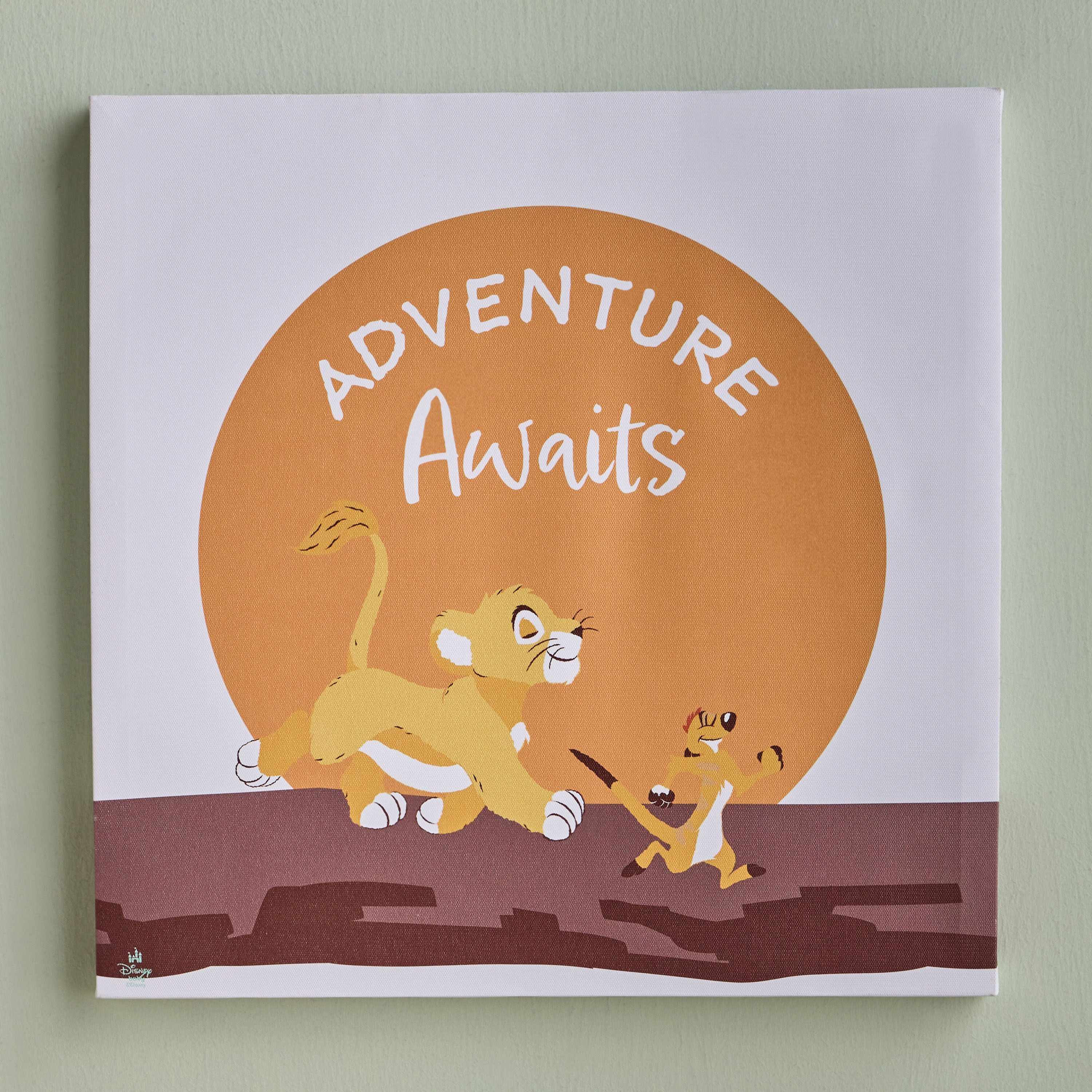 Lion King Adventure Awaits Canvas Wall Decor - 45x45 cm-babyandkids-decorandlighting-decor-walldecor-image-1