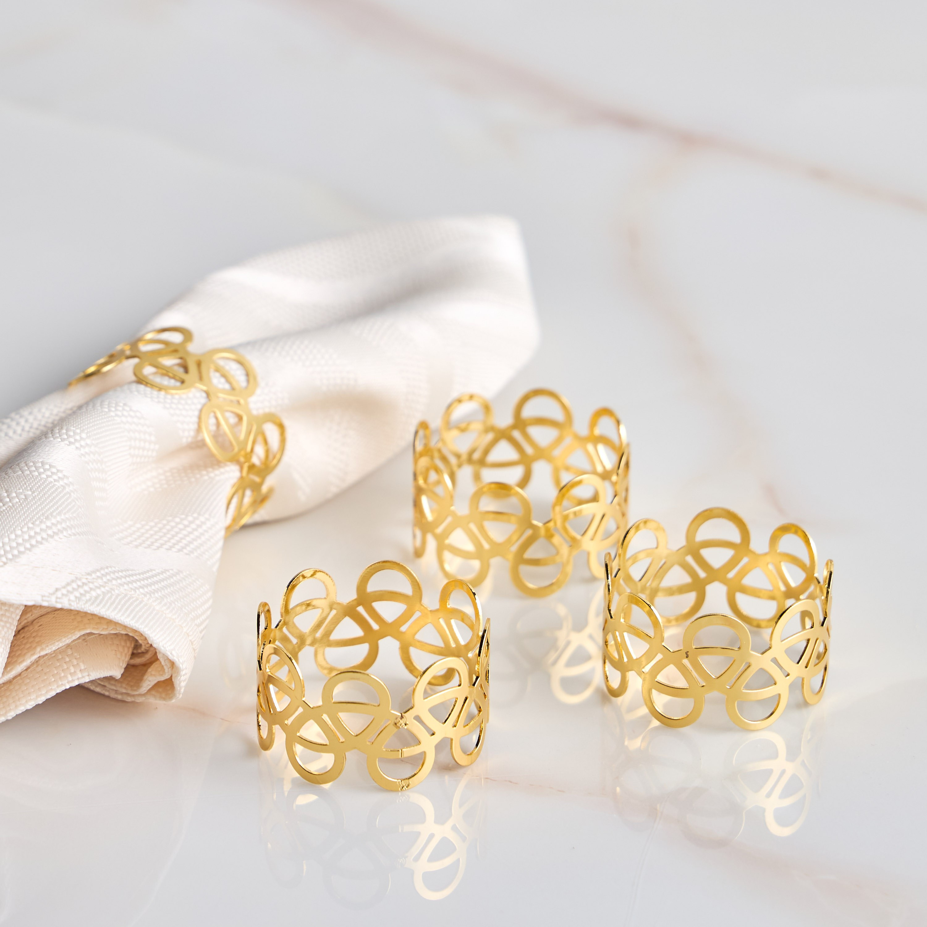 Ara 4-Piece Napkin Ring Set - 4.6 cm-household-dining-tablelinen-napkinsandaccessories-image-1