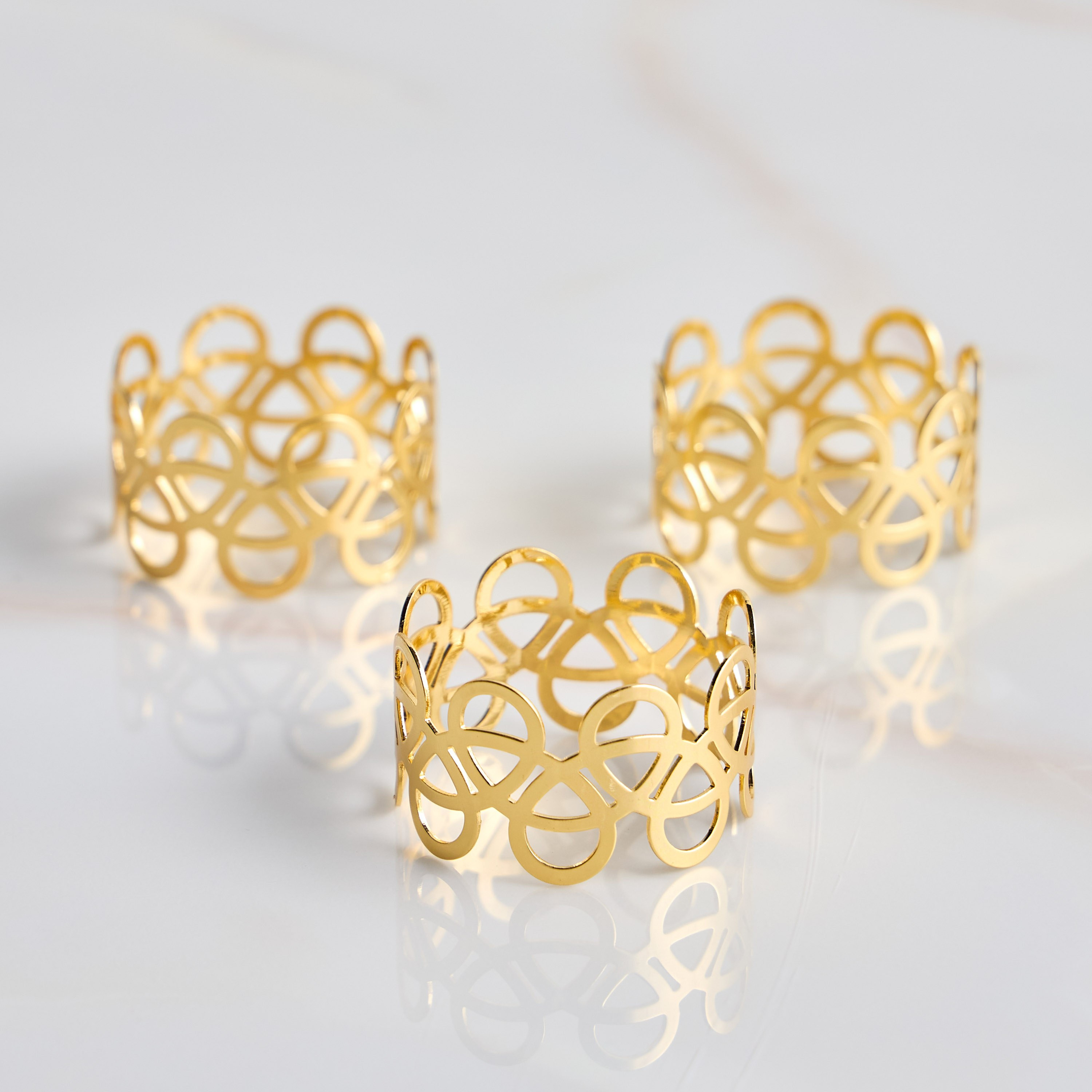 Ara 4-Piece Napkin Ring Set - 4.6 cm-household-dining-tablelinen-napkinsandaccessories-image-2