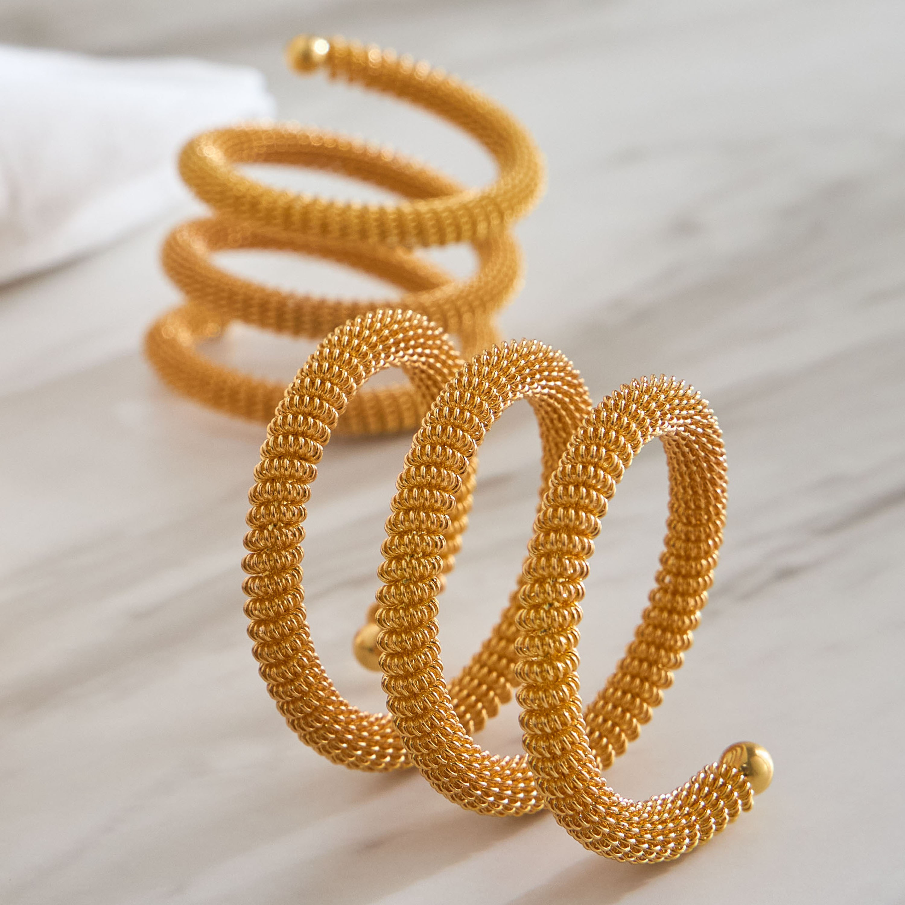 Swirled 4-Piece Napkin Ring Set - 5 cm-household-dining-tablelinen-napkinsandaccessories-image-2