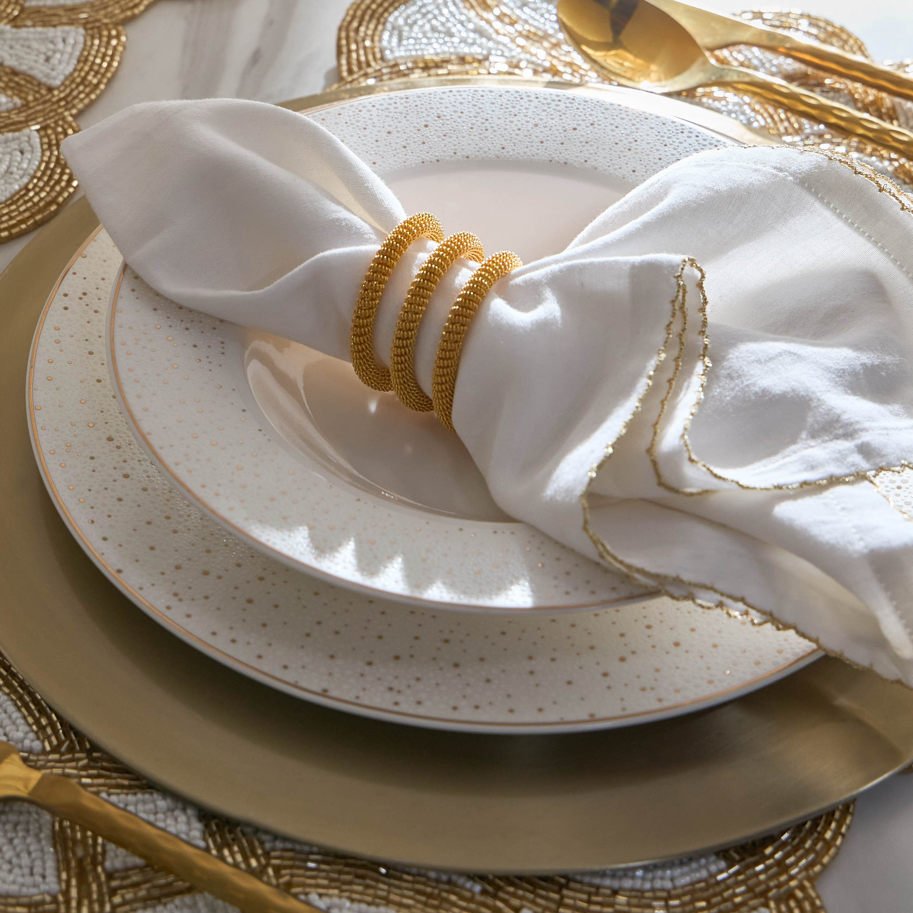 Swirled 4-Piece Napkin Ring Set - 5 cm-household-dining-tablelinen-napkinsandaccessories-image-3