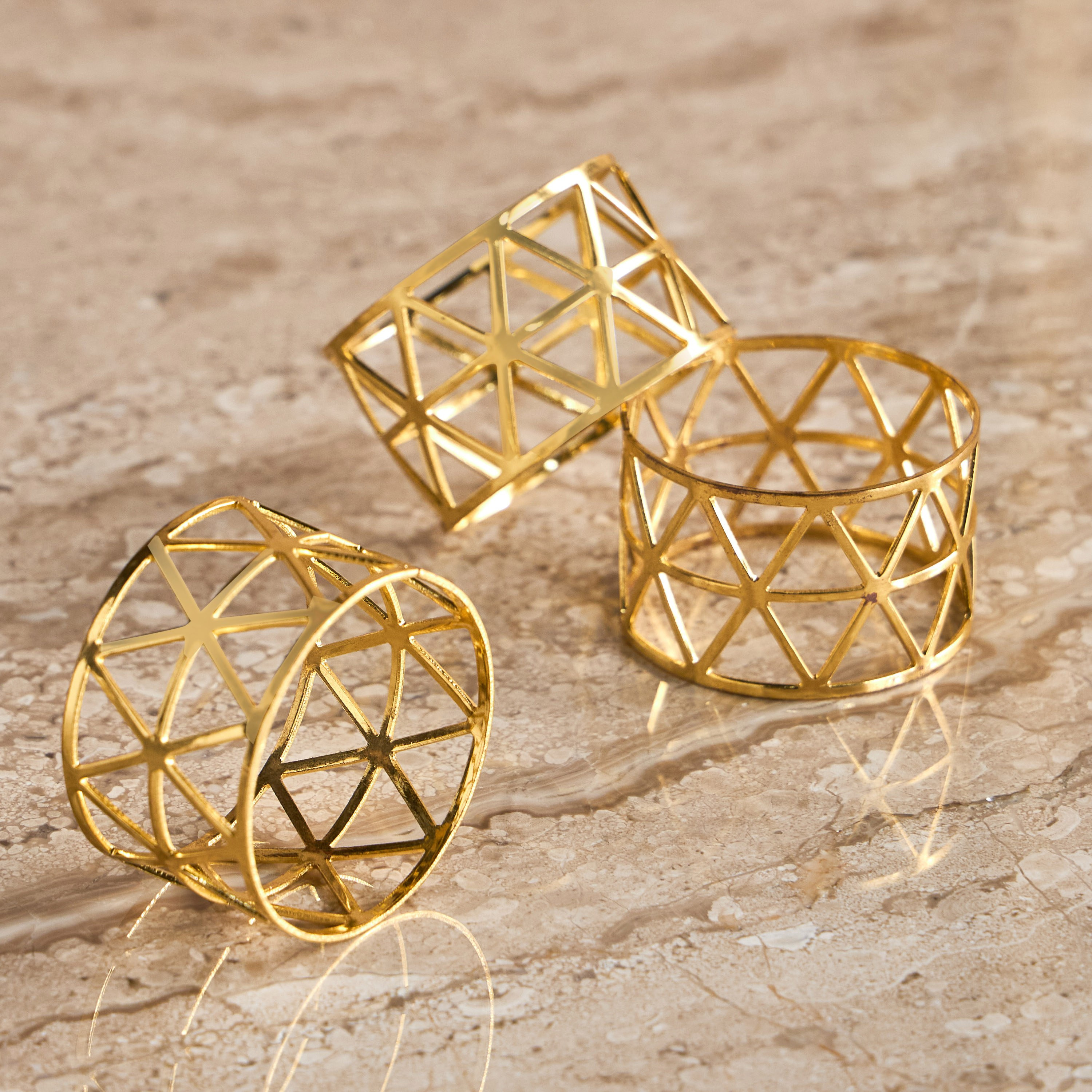 Qubba 4-Piece Napkin Ring - 5 cm-household-dining-tablelinen-napkinsandaccessories-image-2