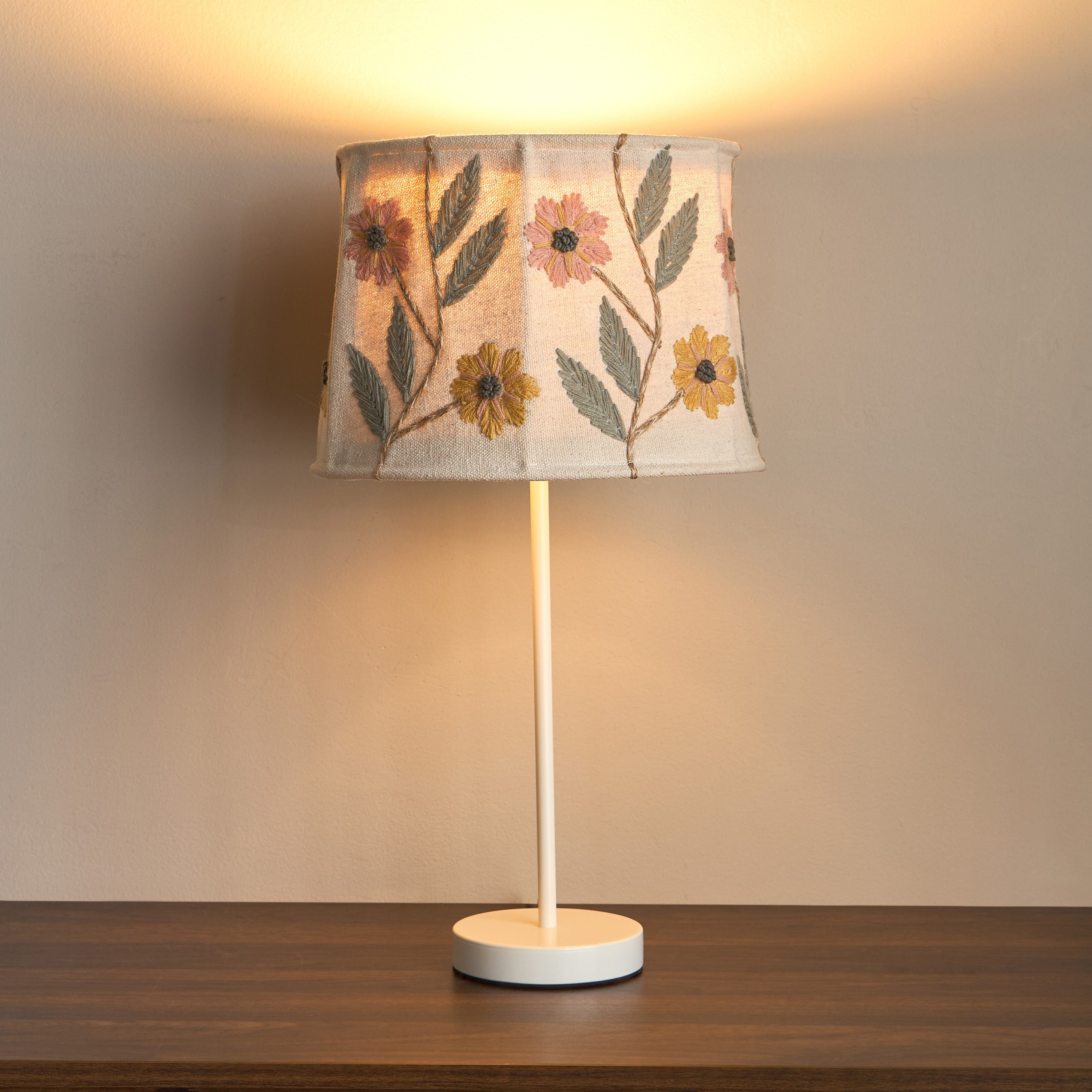 Mix & Match Handmade Embroidered Flower Table Lamp Shade - 20 cm-household-lighting-tableanddesklamps-image-2