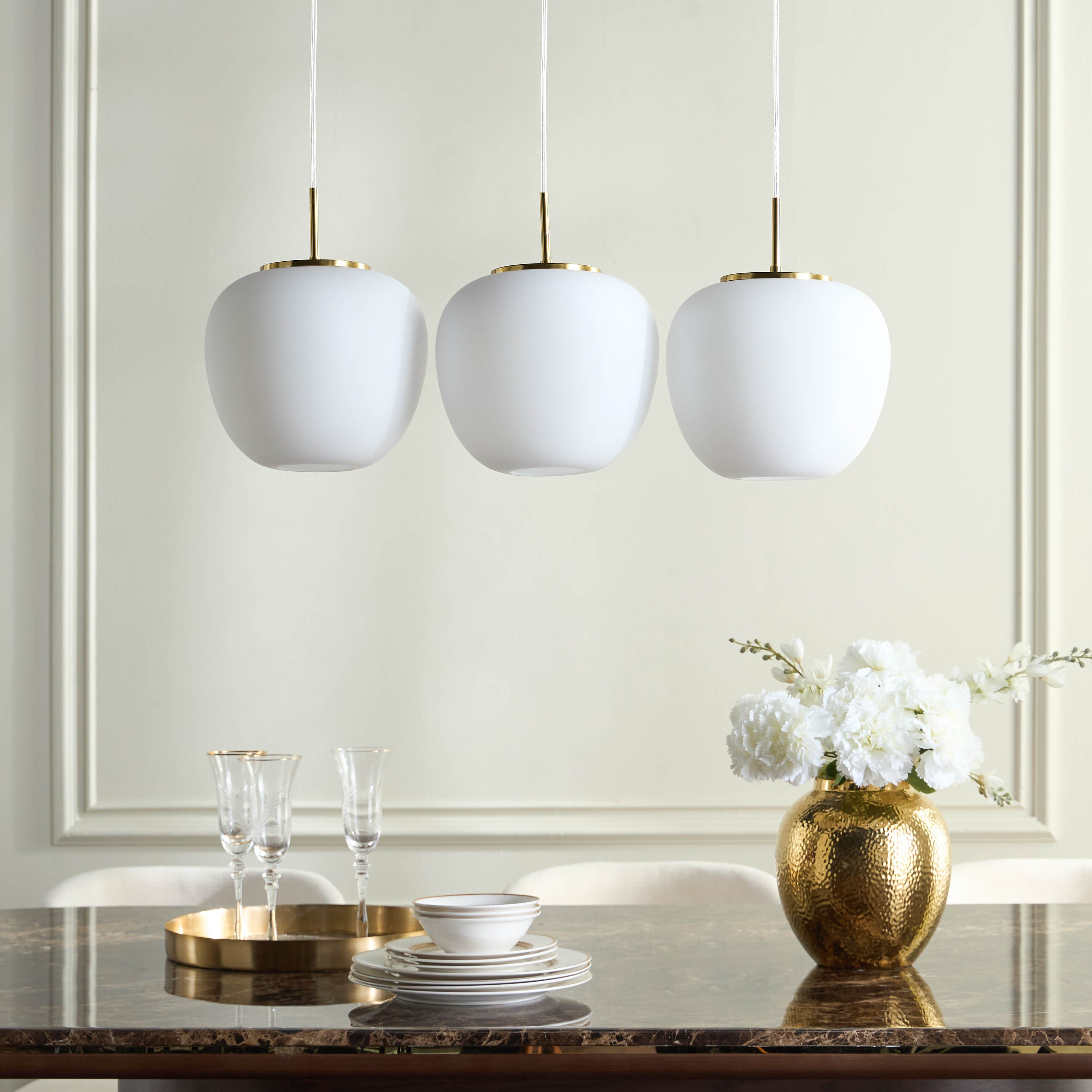 مصباح سقف خطي زجاجي ثلاثي الأضواء - كيارا-household-lighting-ceilinglamps-clusters-image-4