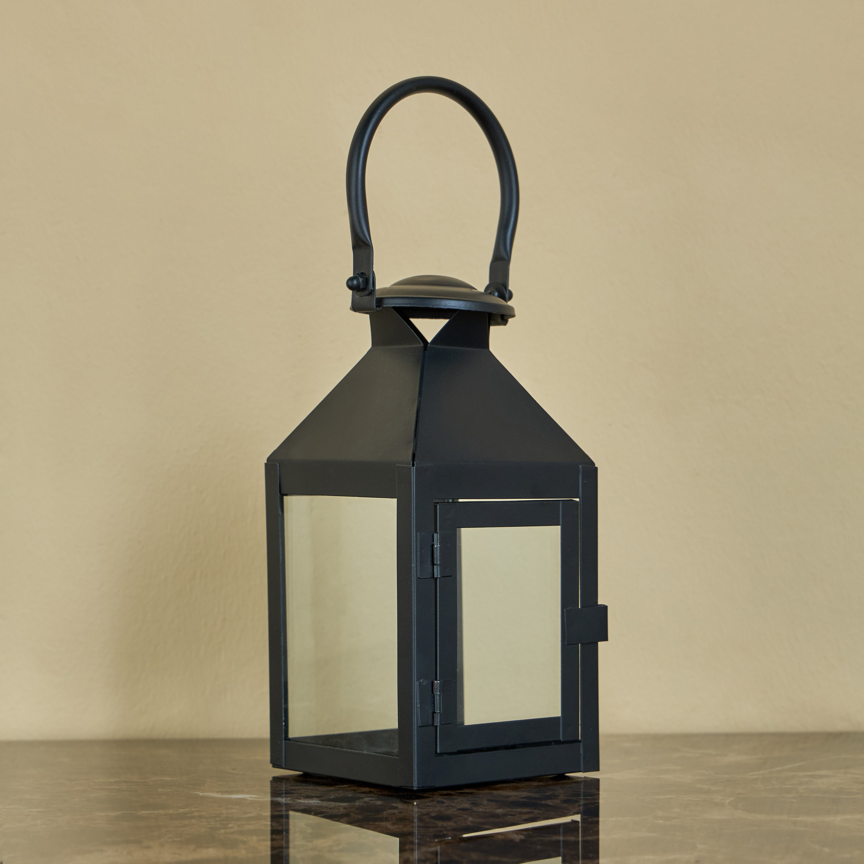 Rose Stainless Steel and Glass Lantern - 19 cm-household-decor-candleholdersandlanterns-image-1