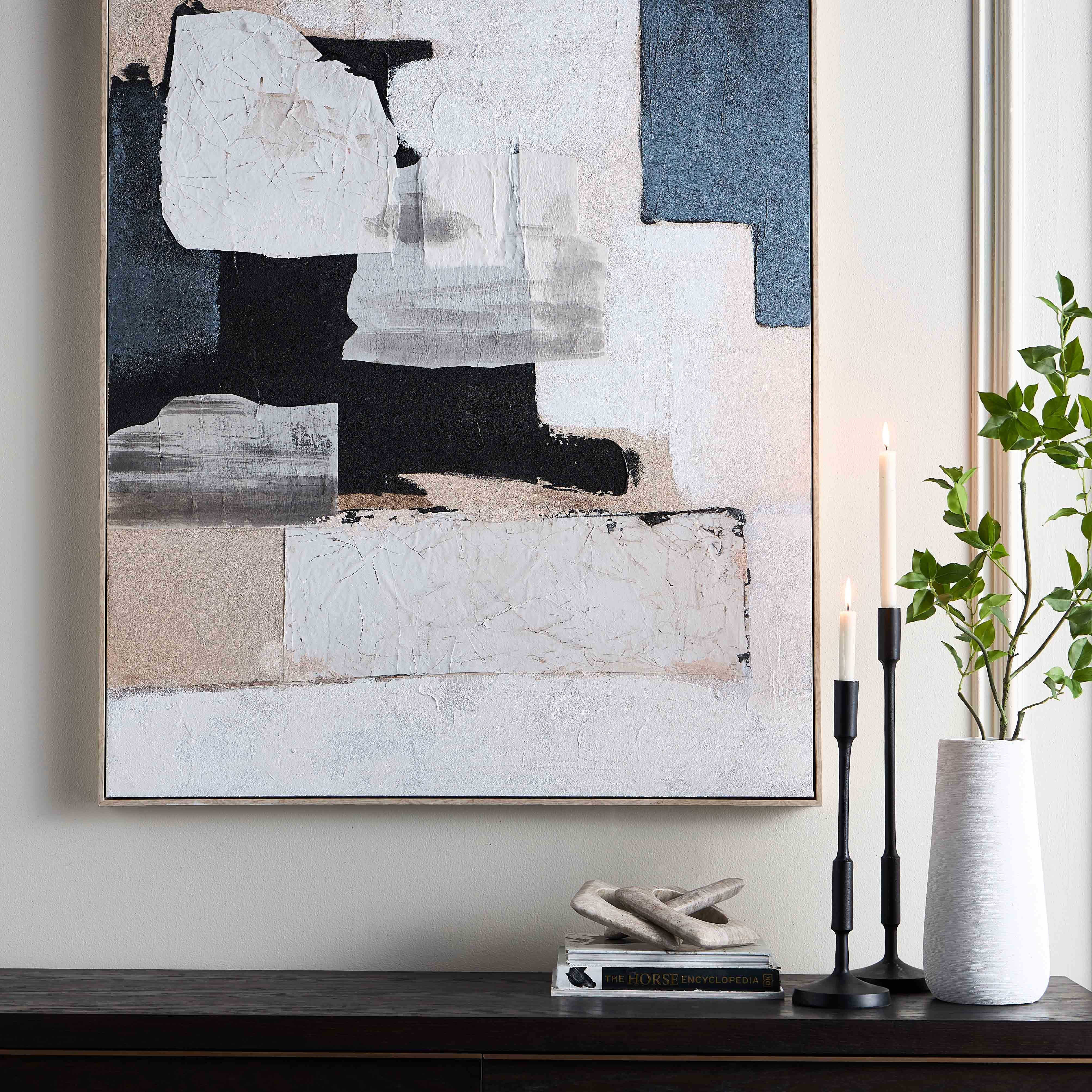 زينة حائط كانفاس مؤطرة مرسومة يدوياً - تانسي - 100x140 سم-household-walldecorandmirrors-wallart-image-1