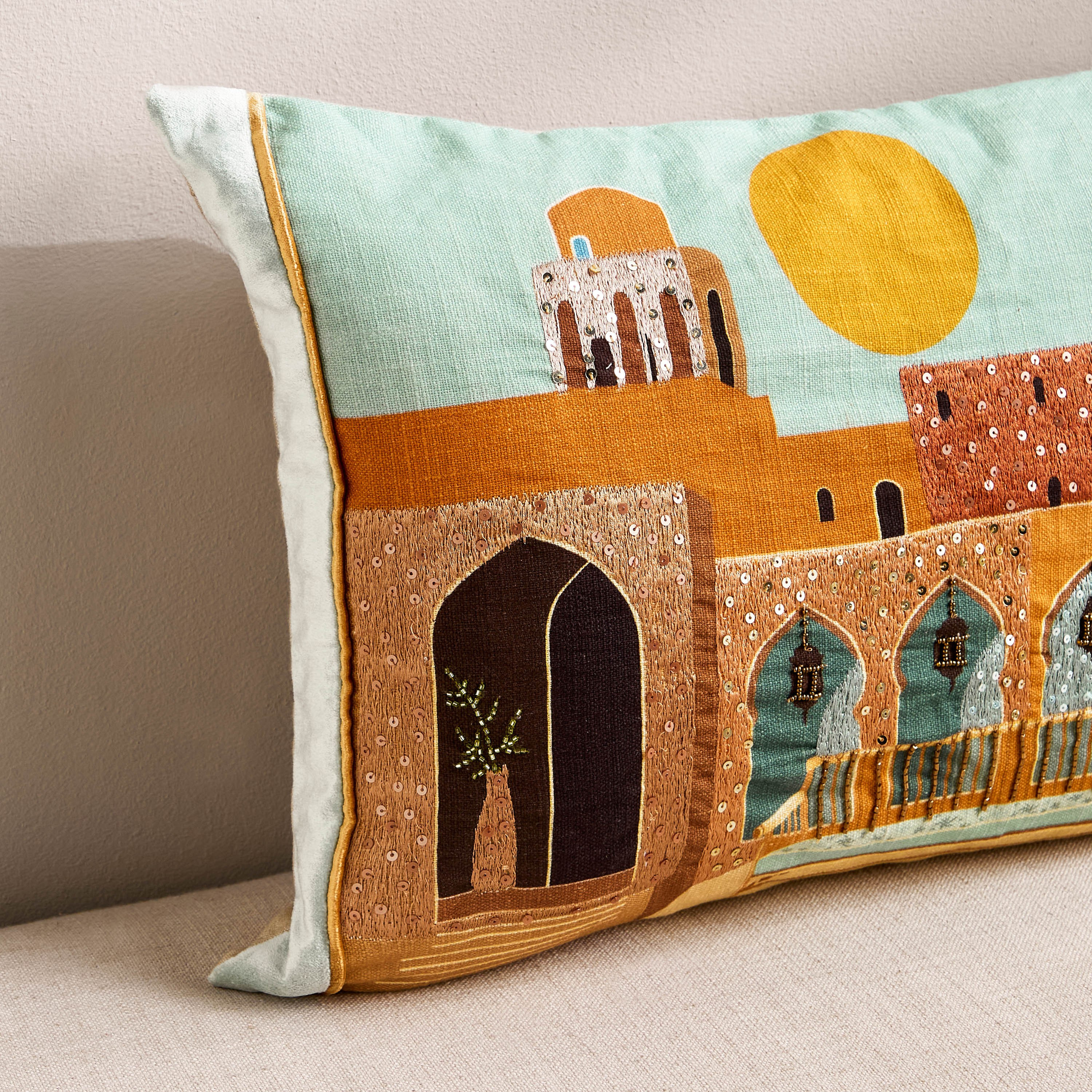 Tamara Jharokha Filled Cushion - 65x40 cm-household-cushionsandthrows-filledcushions-decorativecushions-image-2