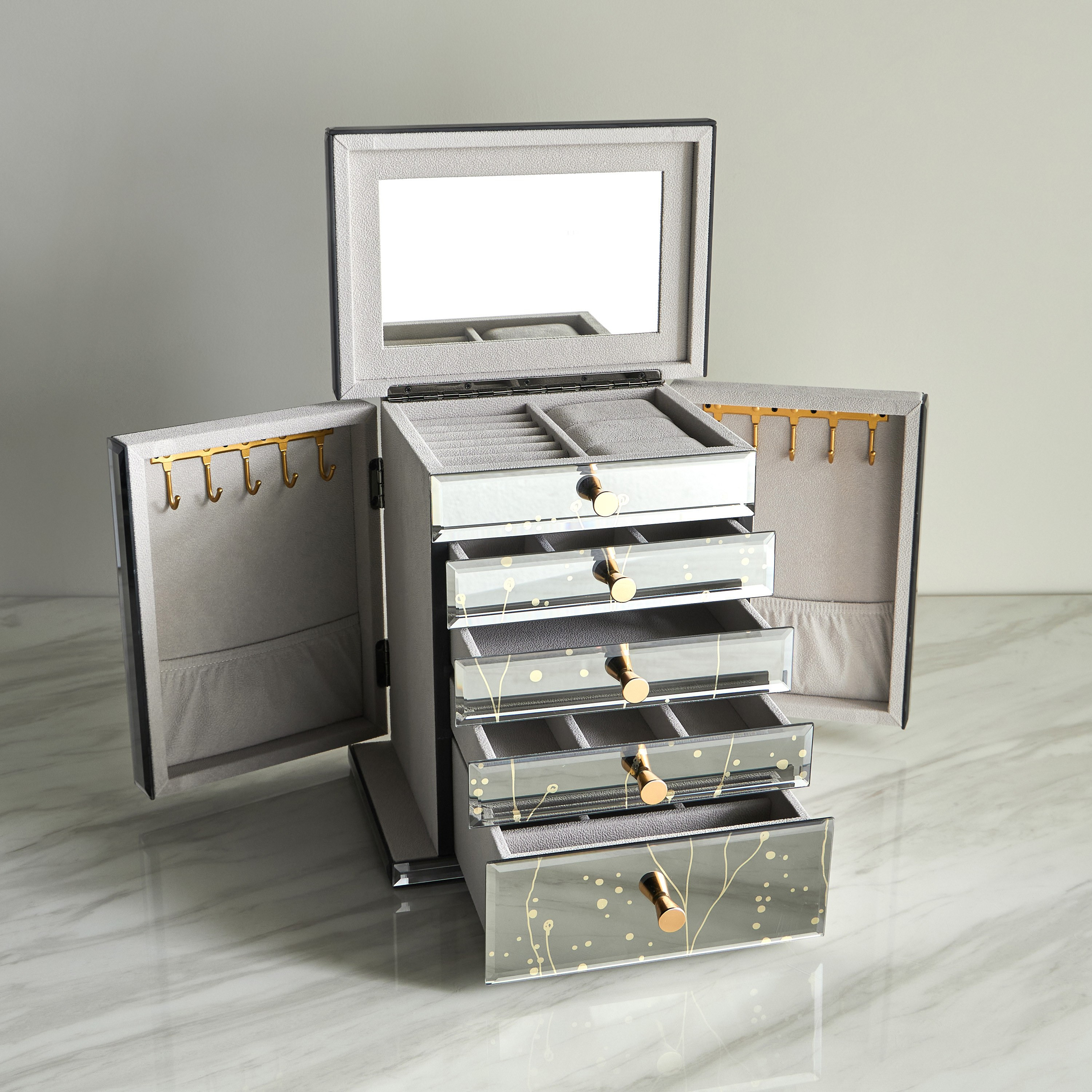 صندوق مجوهرات 5 طوابق للخزانة - أليفيا-household-storage-jewelleryorganizing-jewelleryboxesandstands-image-2
