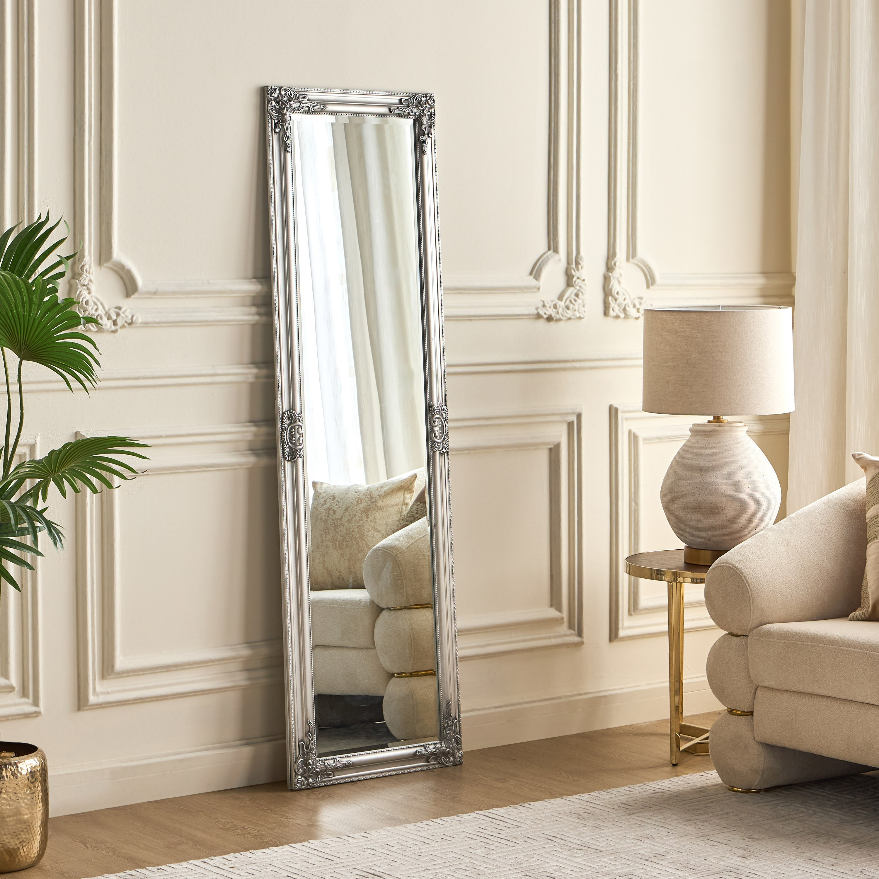 Shayma Bevelled Floor Mirror - 52x172 cm-household-walldecorandmirrors-mirrors-floormirrors-image-1
