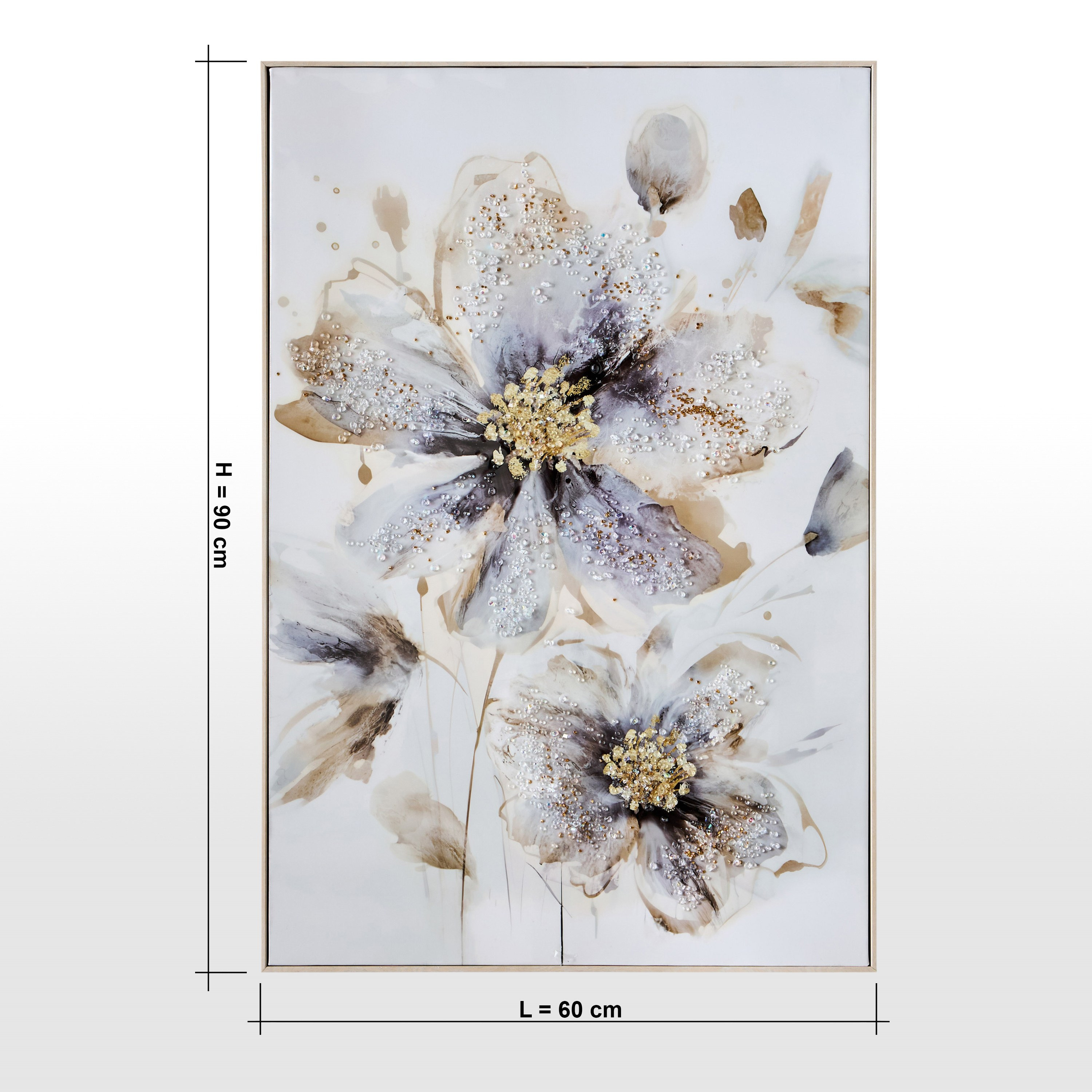 Pantelis Jewelled Framed Canvas Wall Art - 60x90 cm-household-walldecorandmirrors-wallart-image-4