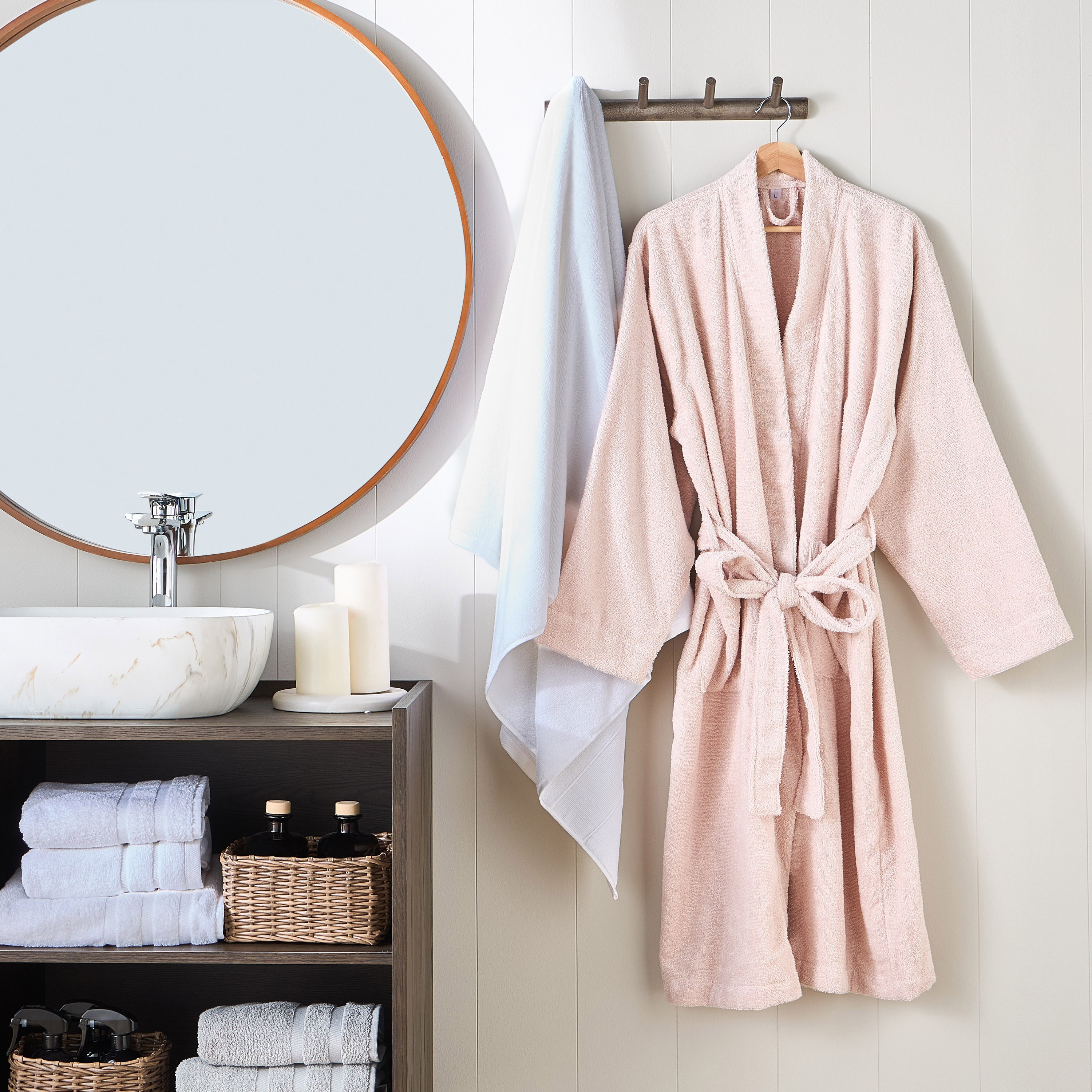 Florence 340GSM Cotton Bathrobe - Medium-household-bathandlaundry-bathlinen-bathrobesandslippers-bathrobes-image-4