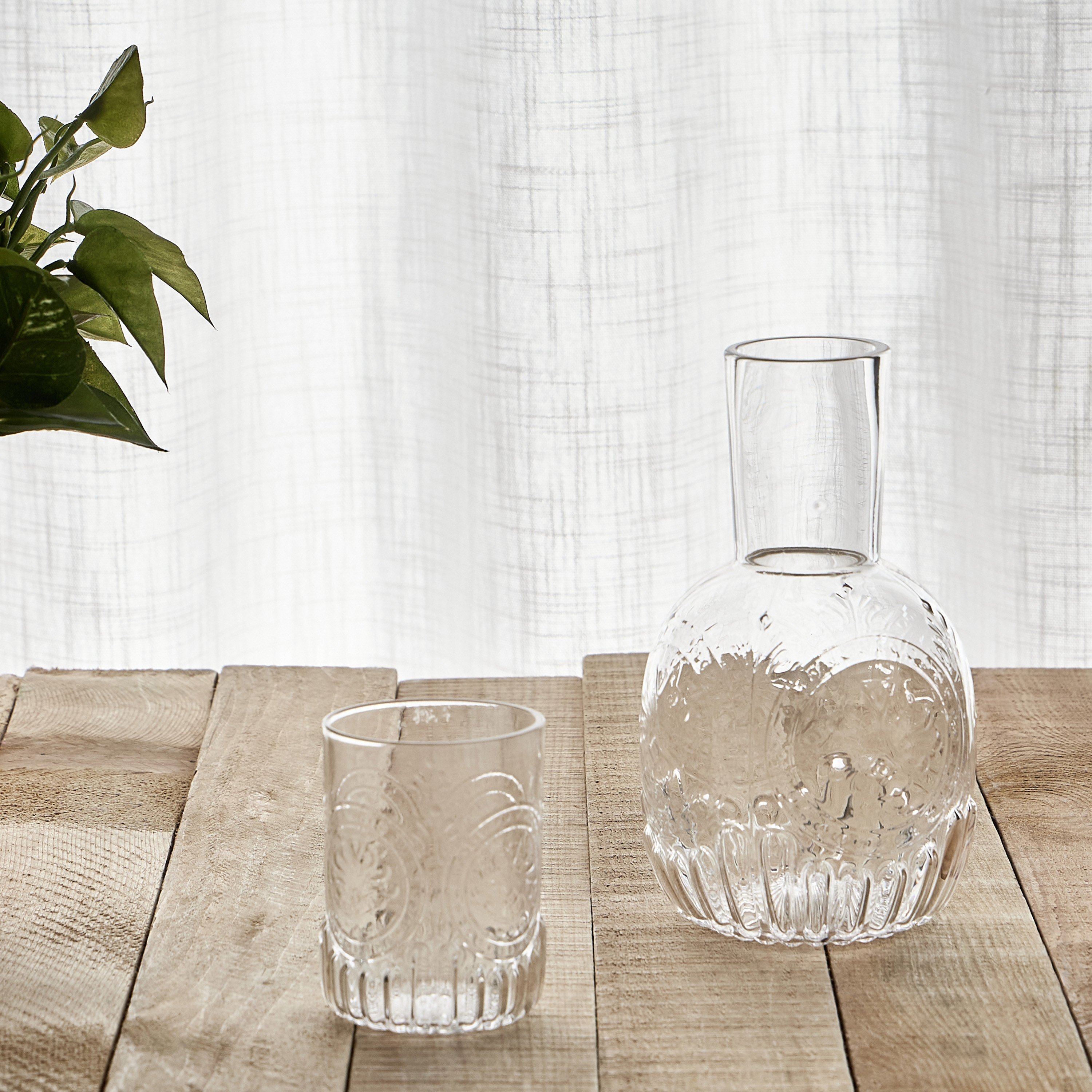Daisy 2-Piece Glass Carafe Set-household-dining-drinkserveware-jugsdecantersandcarafes-image-1