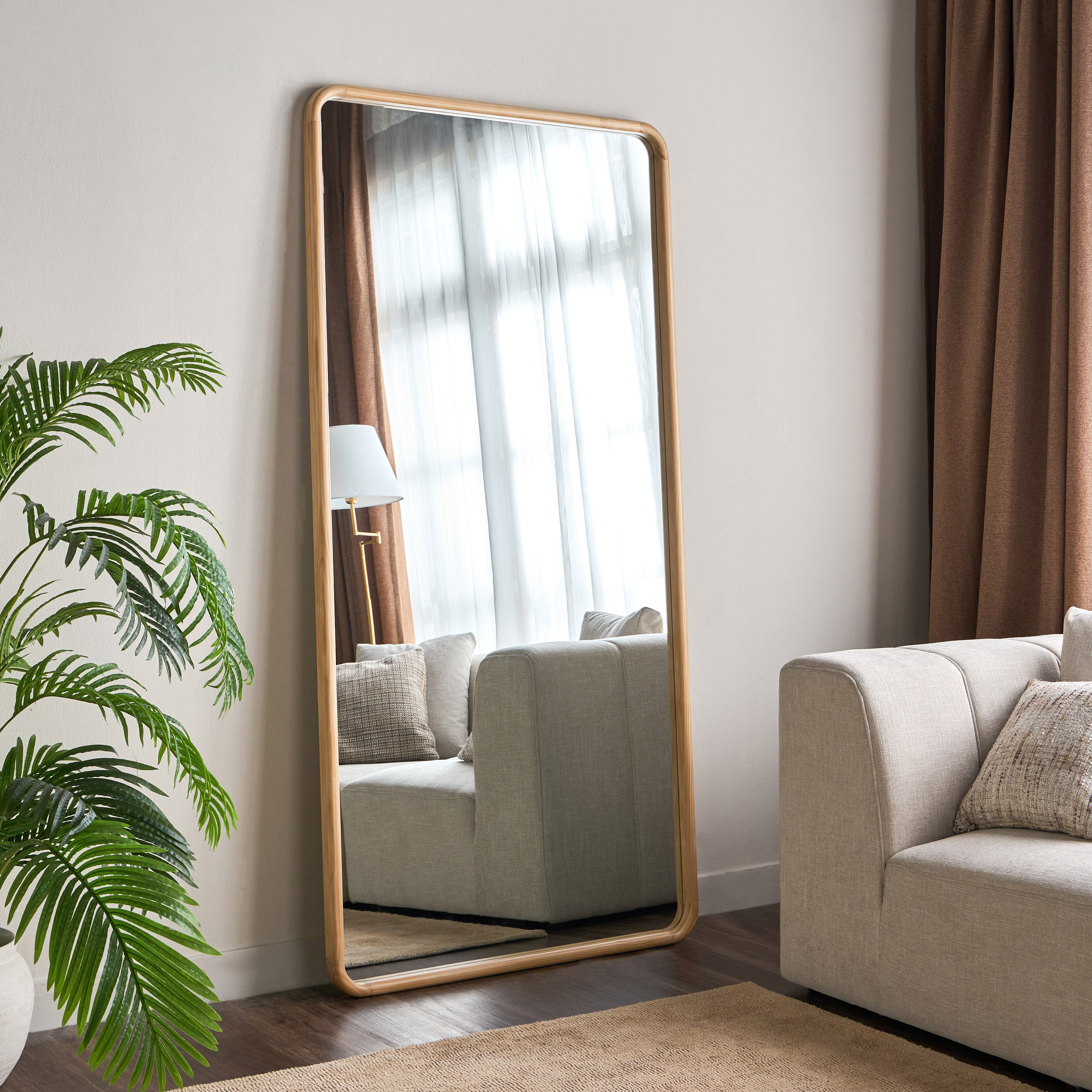 مرآة من خشب الصنوبر بتصميم مائل - أومري - 200x100 سم-household-walldecorandmirrors-mirrors-floormirrors-image-1