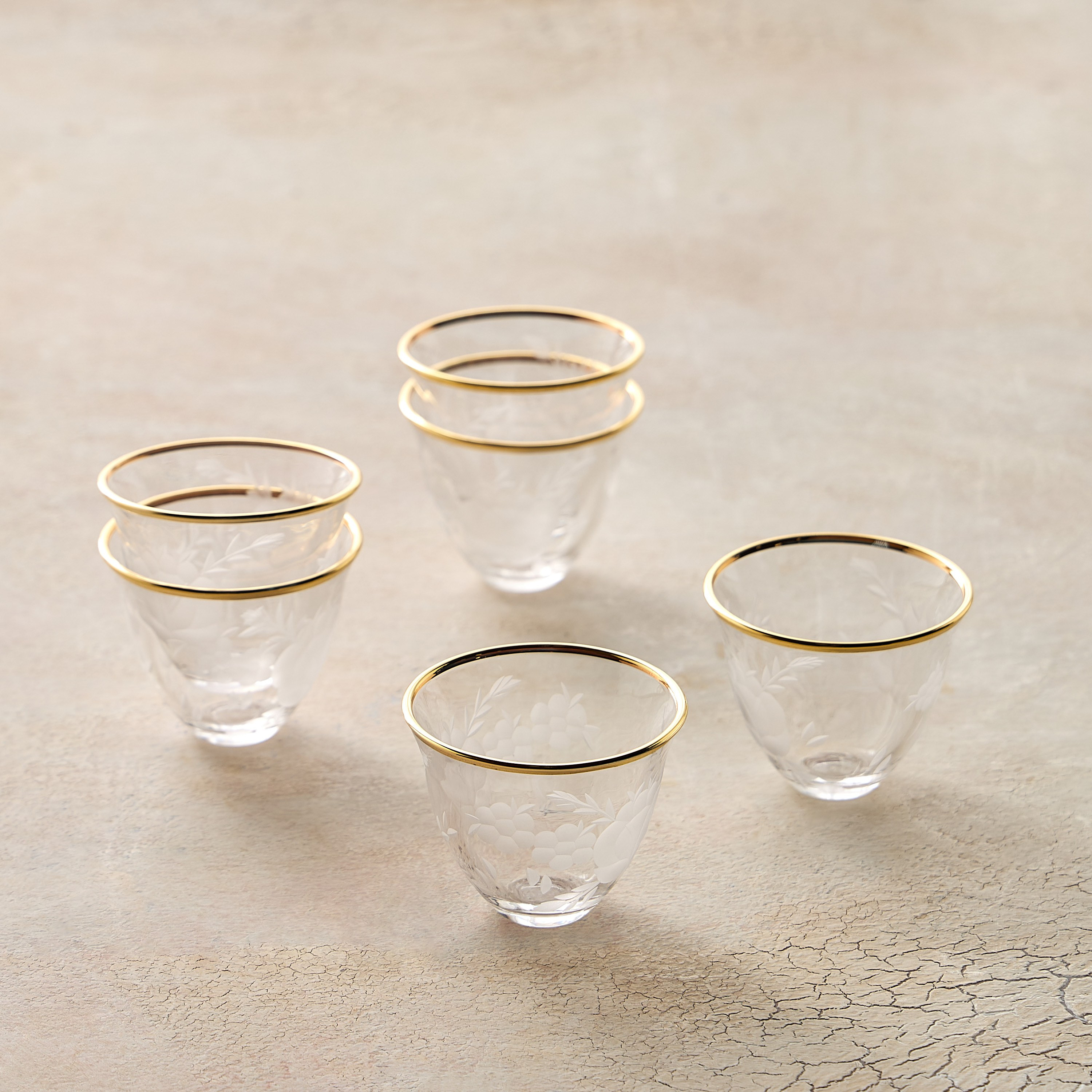 Warda 6-Piece Glass Kahwa Cup Set - 70 ml-household-dining-teaandcoffee-teaandcoffeesets-image-1