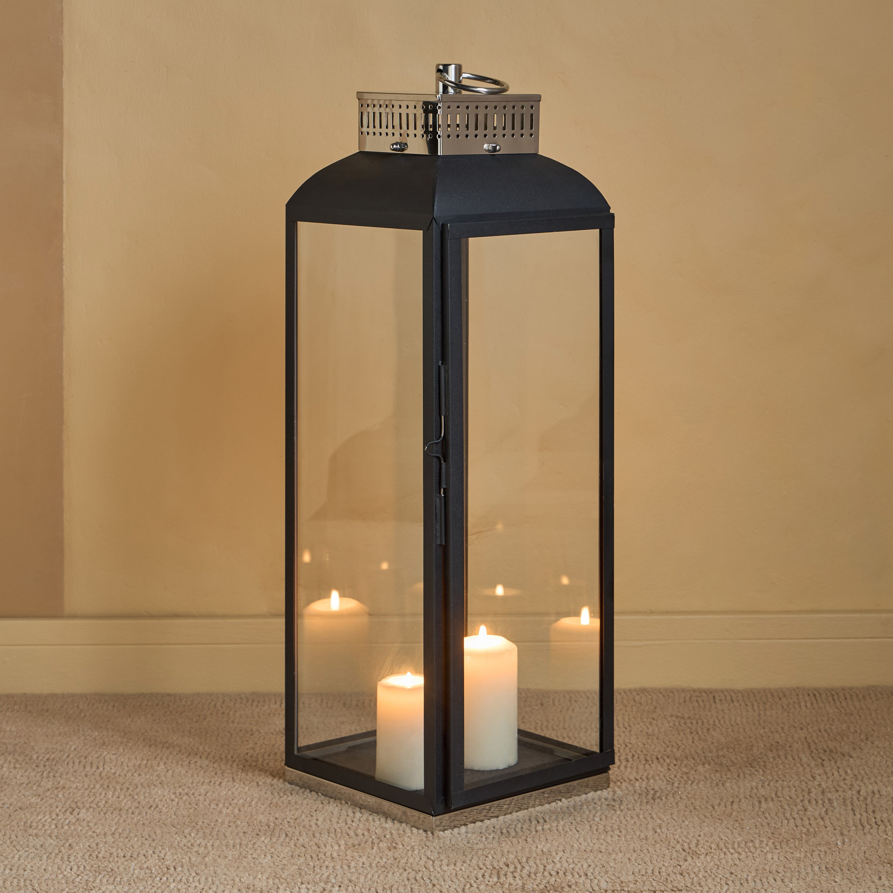 Cale Metal and Glass Lantern - 77 cm-household-decor-candleholdersandlanterns-image-2