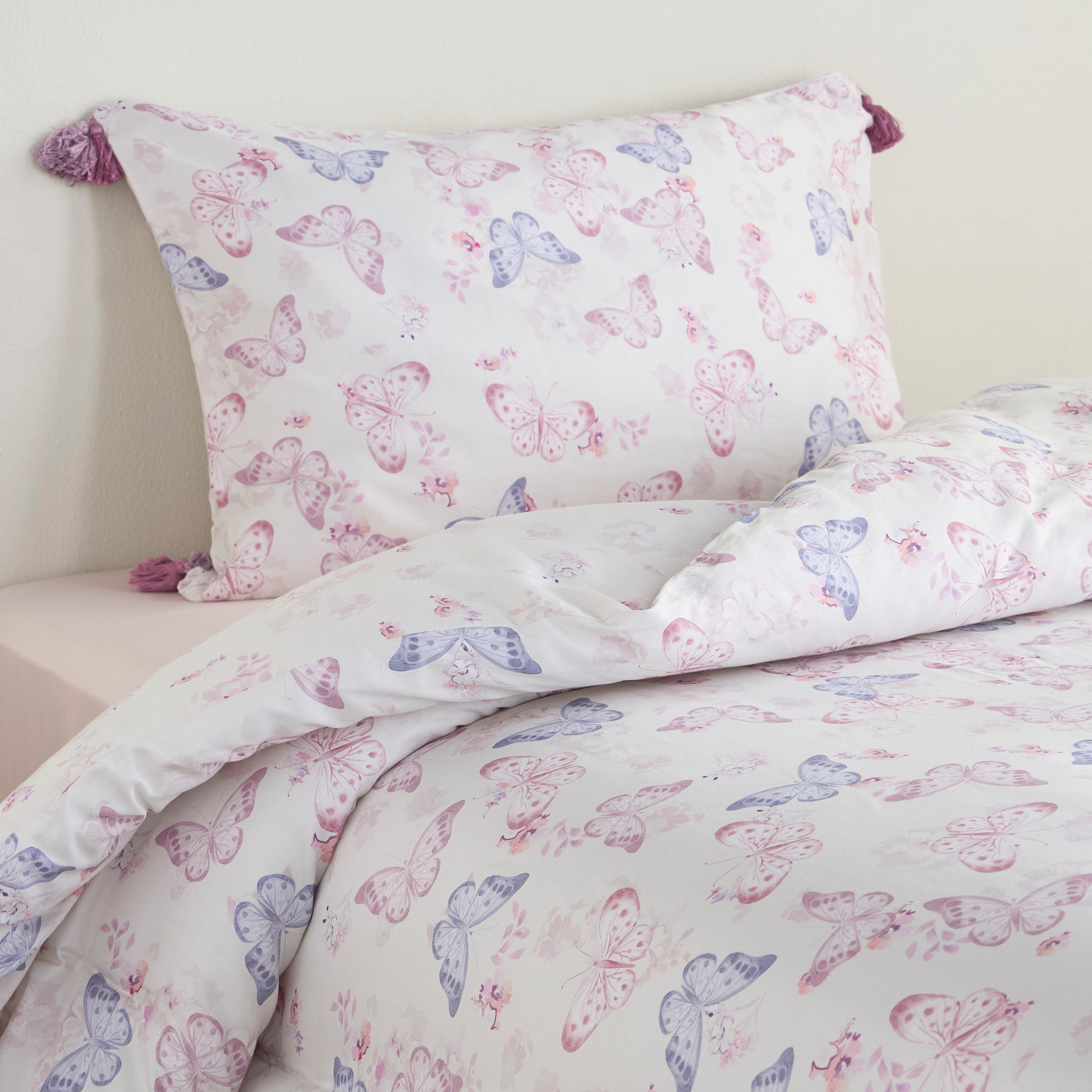 Watercolor Cotton Sateen Printed 2-Piece Single Comforter Set - 90x200 cm-babyandkids-beddingandwindows-bedding-comforters-image-1