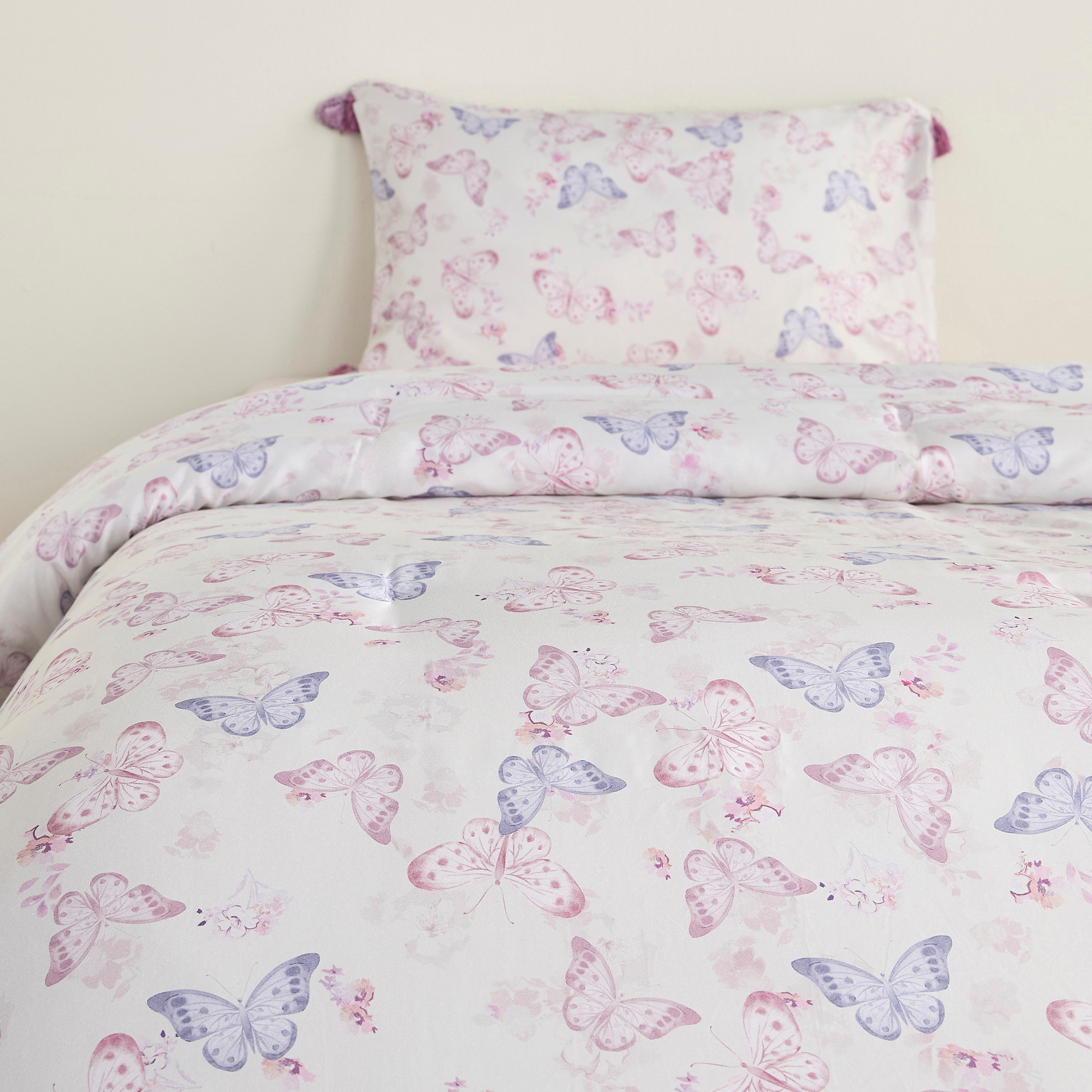 Watercolor Cotton Sateen Printed 2-Piece Single Comforter Set - 90x200 cm-babyandkids-beddingandwindows-bedding-comforters-image-2