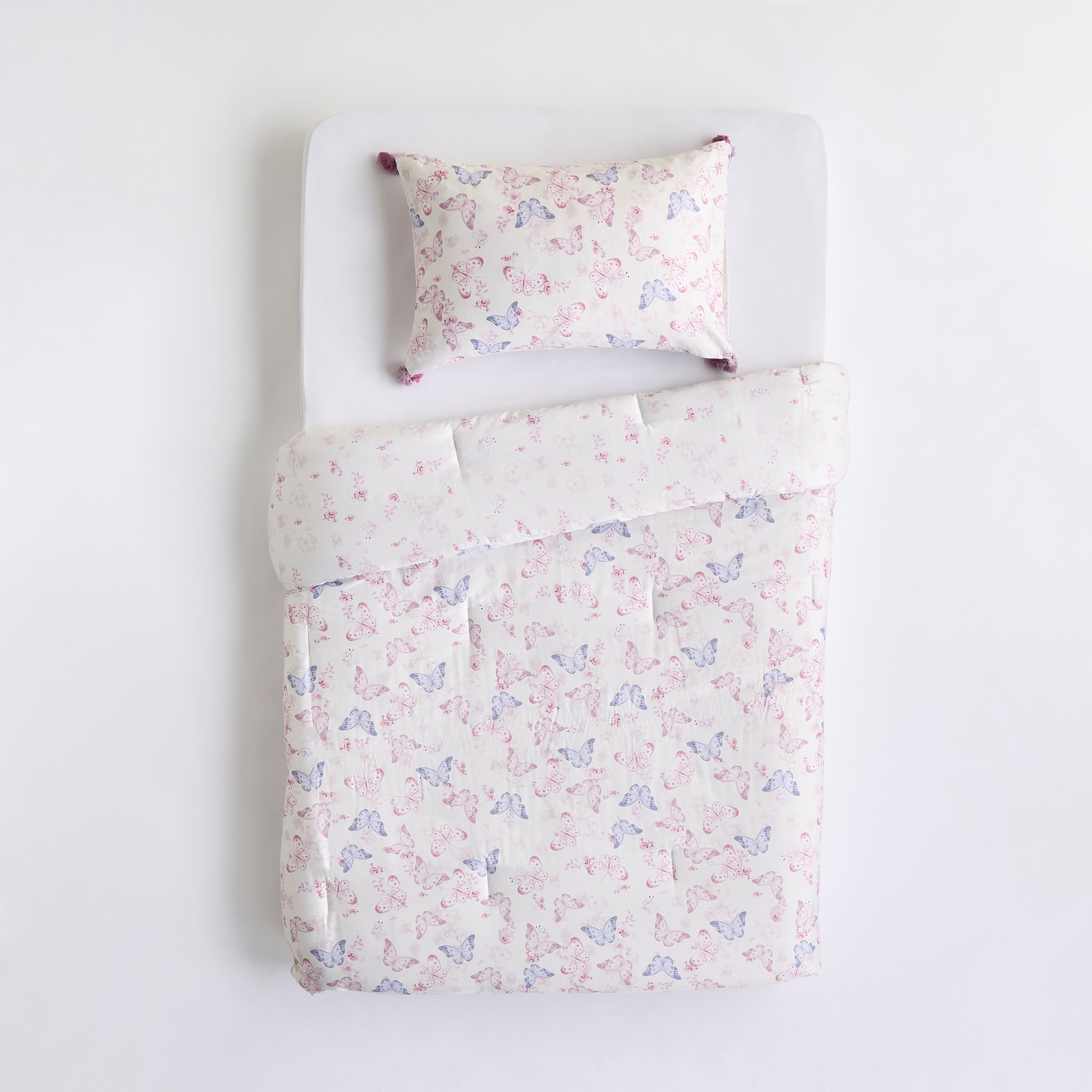 Watercolor Cotton Sateen Printed 2-Piece Single Comforter Set - 90x200 cm-babyandkids-beddingandwindows-bedding-comforters-image-3