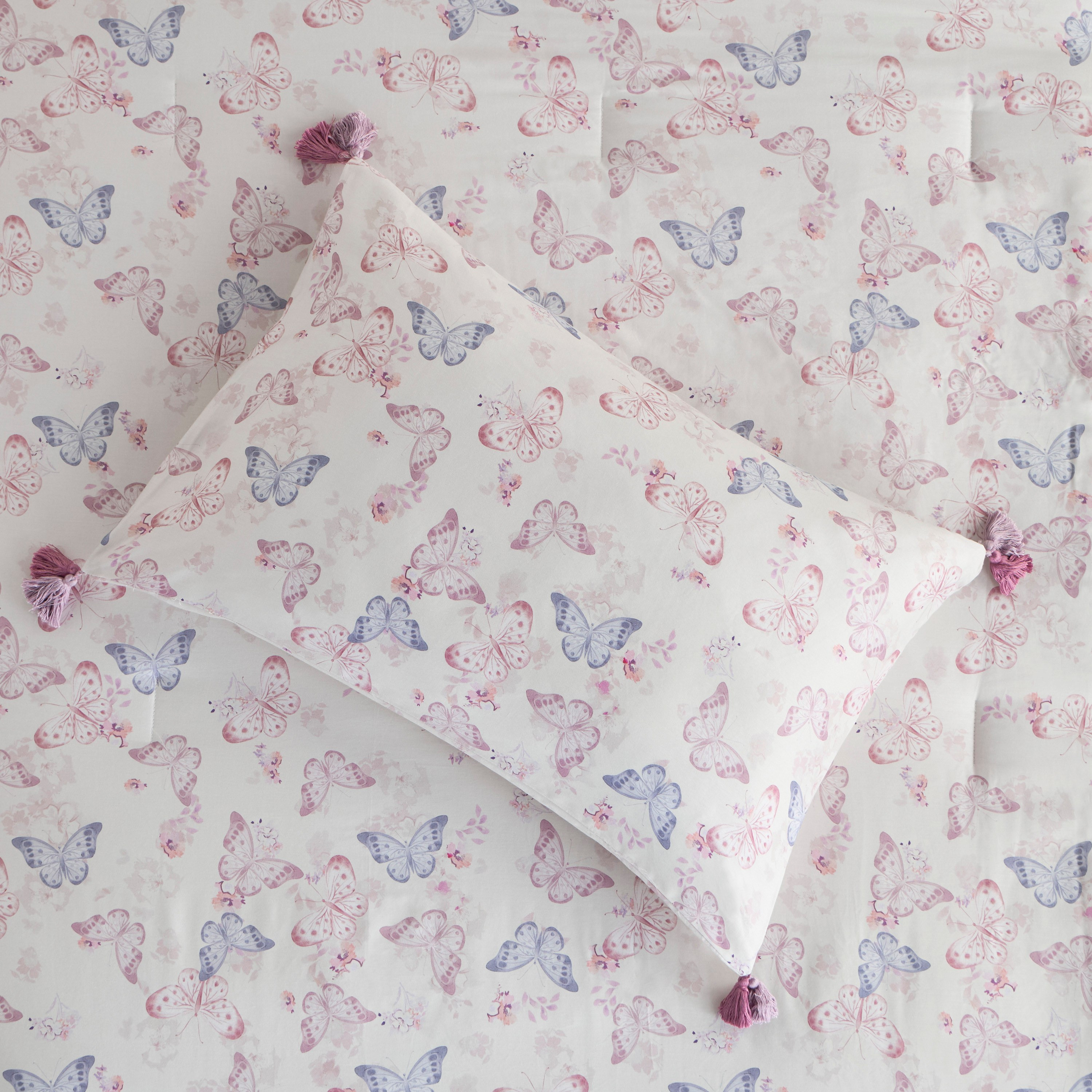 Watercolor Cotton Sateen Printed 2-Piece Single Comforter Set - 90x200 cm-babyandkids-beddingandwindows-bedding-comforters-image-4