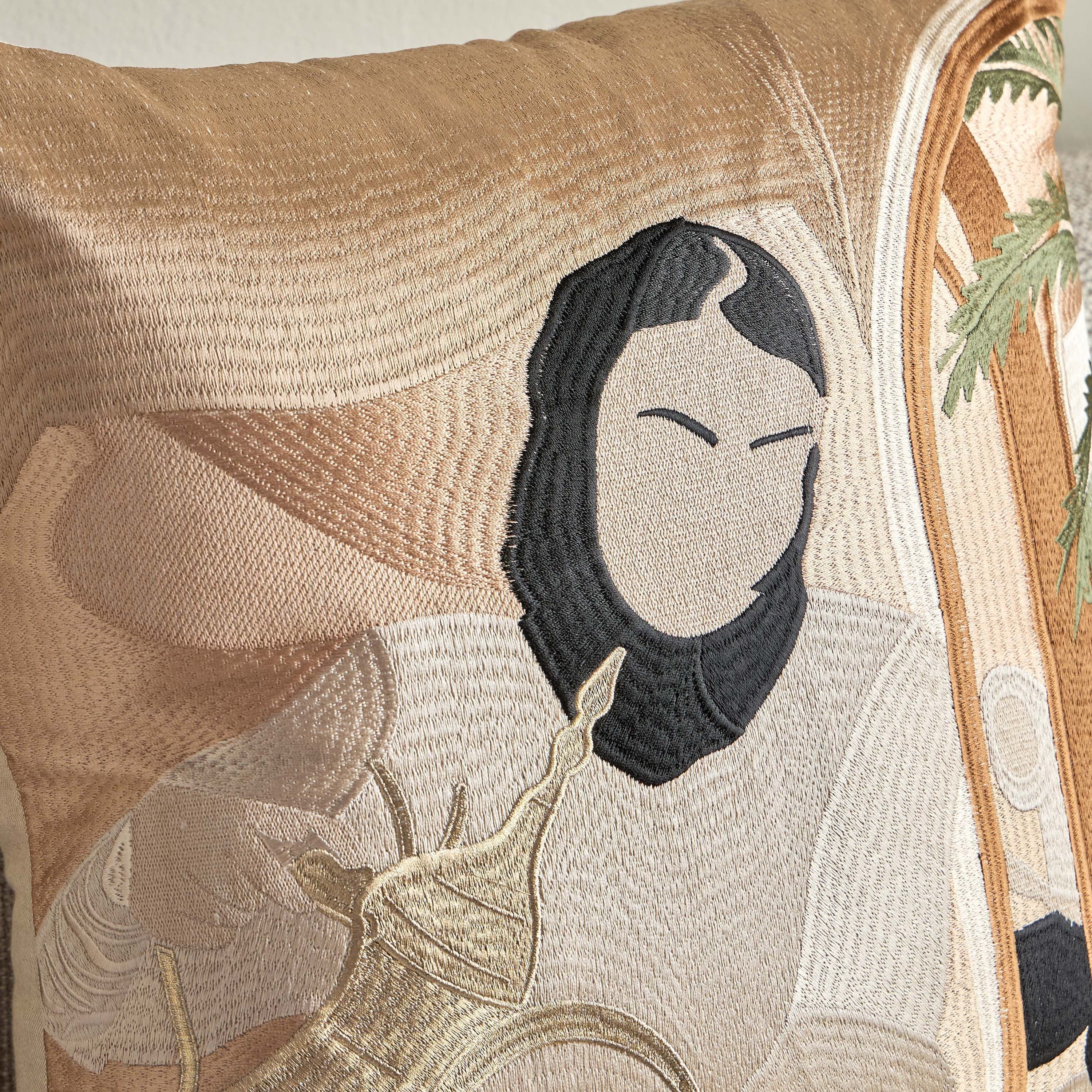 Arabic Pop Kahwa Embroidered Cushion Cover - 50x50 cm-household-cushionsandthrows-cushioncovers-image-2