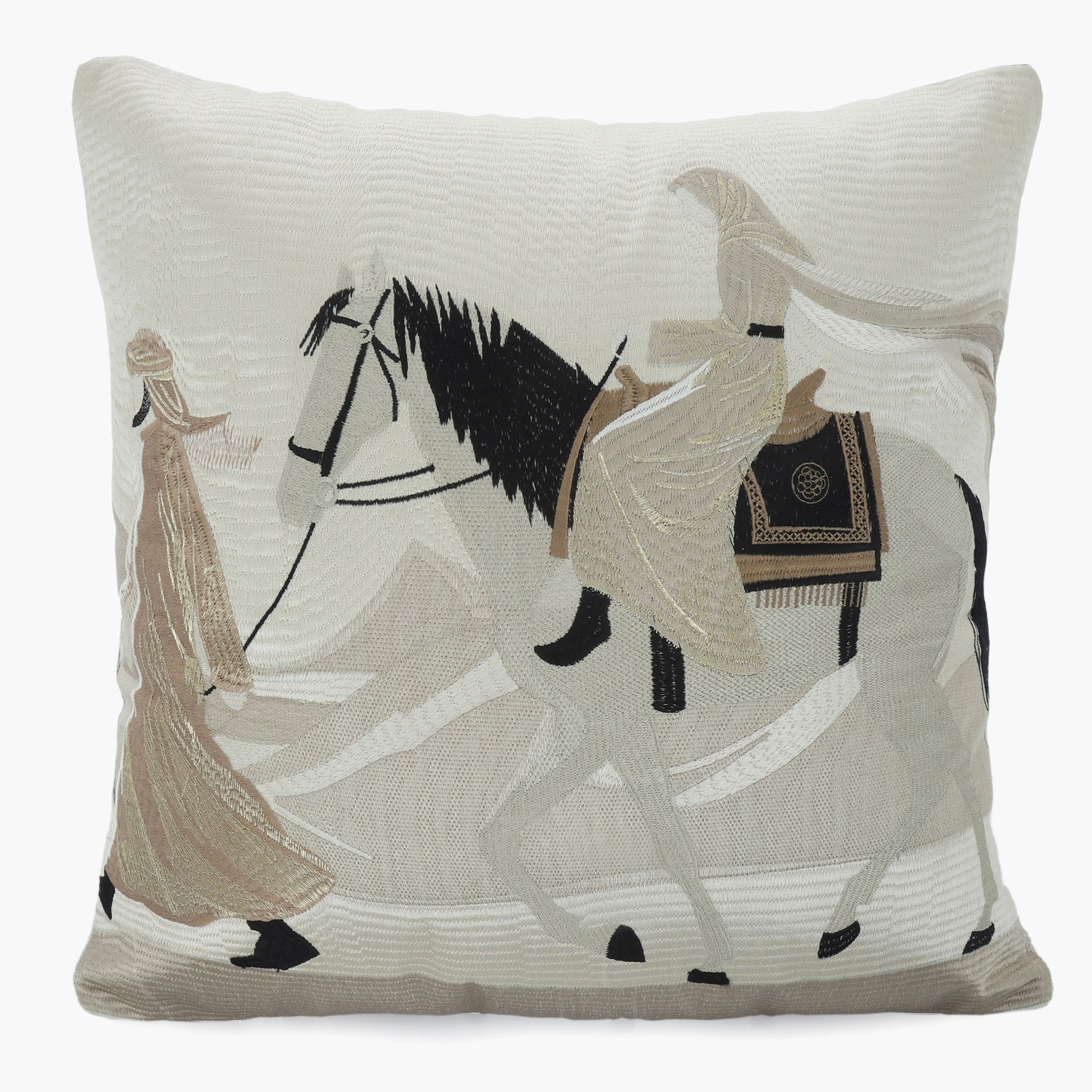 Arabic Pop Dessert Safari Embroidered Cushion Cover - 50x50 cm