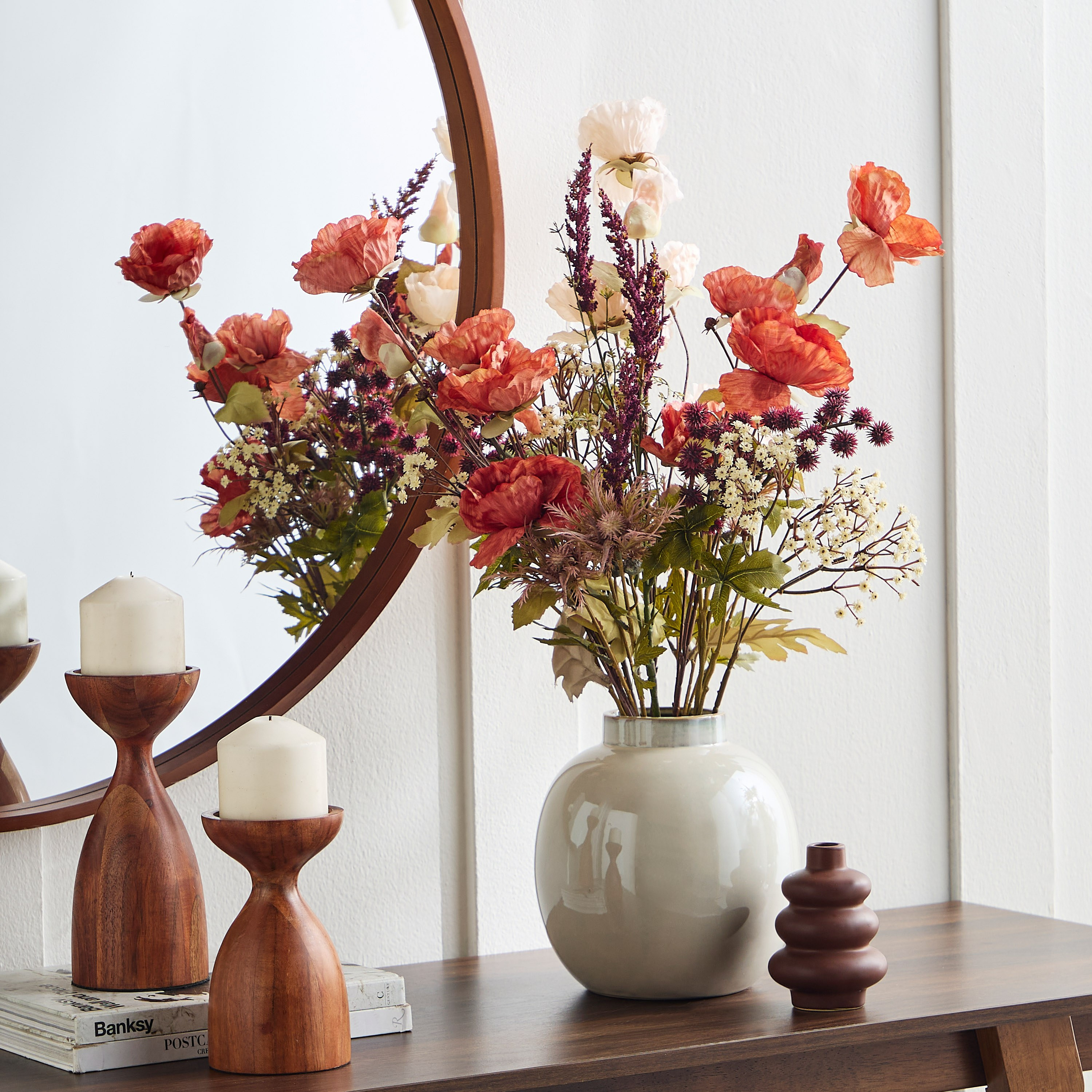 Glaze Flair Mixed Floral Arrangement in Ceramic Pot - 66 cm-household-gardenandoutdoor-artificialflowersandplants-flowers-image-3