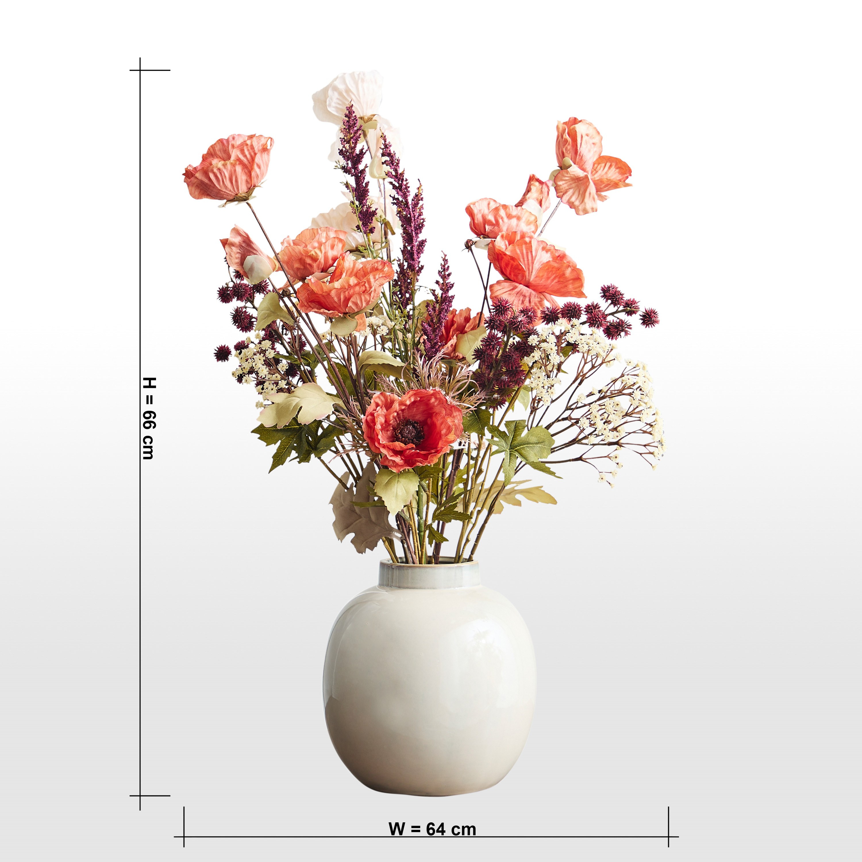 Glaze Flair Mixed Floral Arrangement in Ceramic Pot - 66 cm-household-gardenandoutdoor-artificialflowersandplants-flowers-image-4