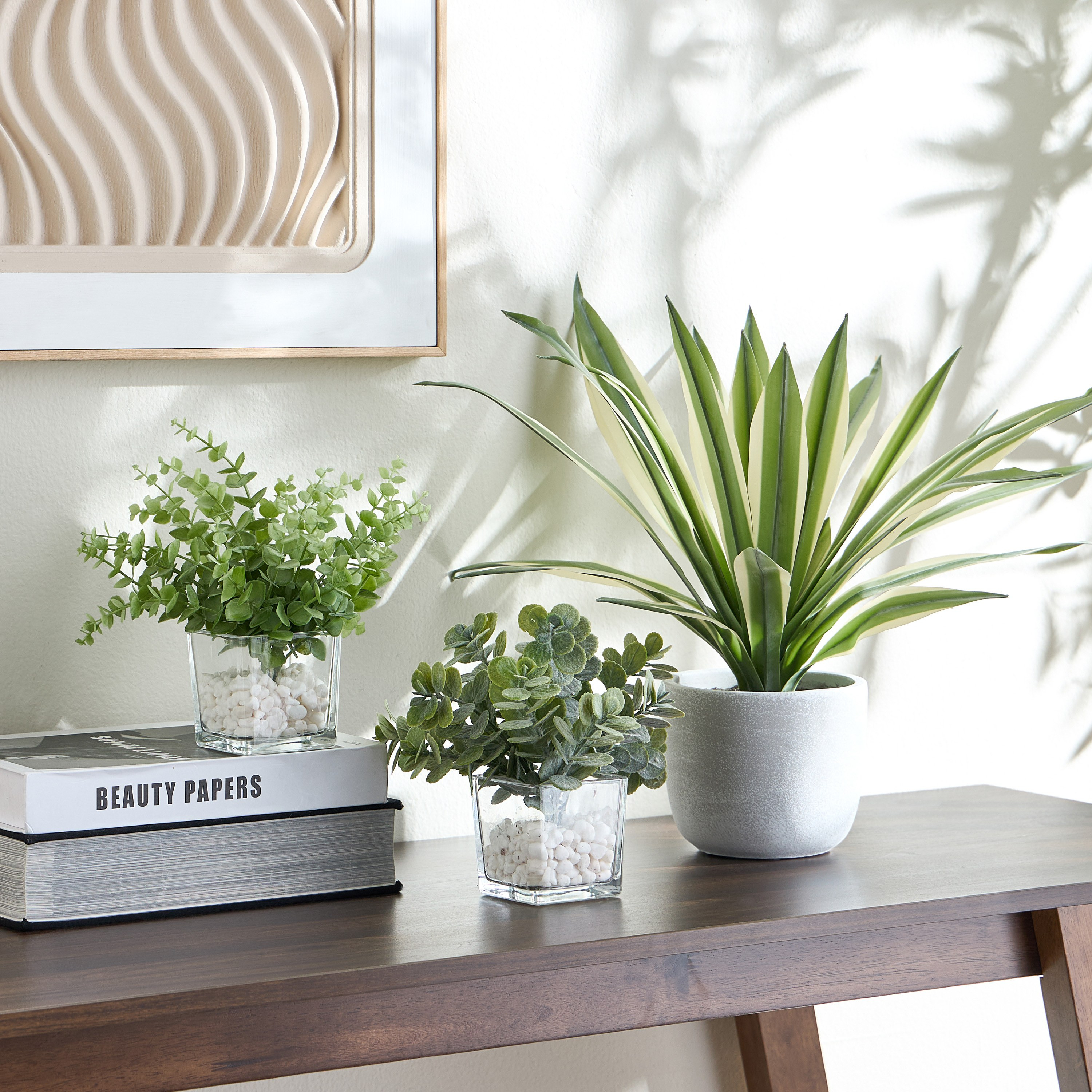 Urbano Blanc Agave Plant in Pot - 66 cm-household-gardenandoutdoor-artificialplants-pottedplants-image-3