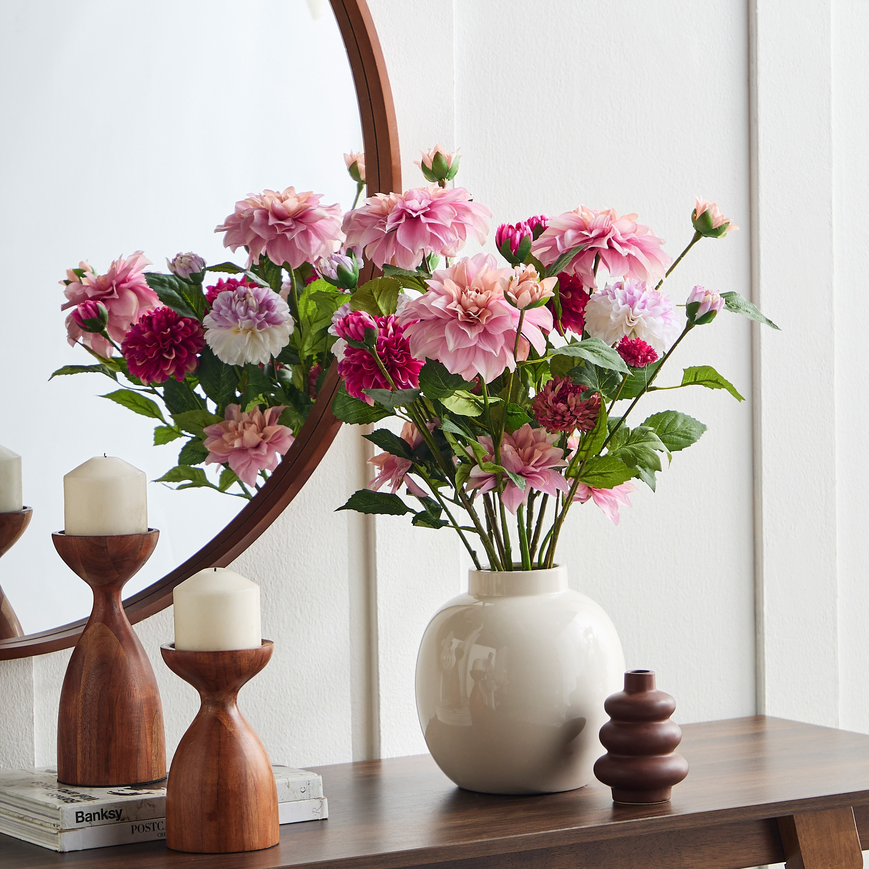 Glaze Flair Mixed Floral Arrangement in Ceramic Pot - 61 cm-household-gardenandoutdoor-artificialflowersandplants-flowers-image-3
