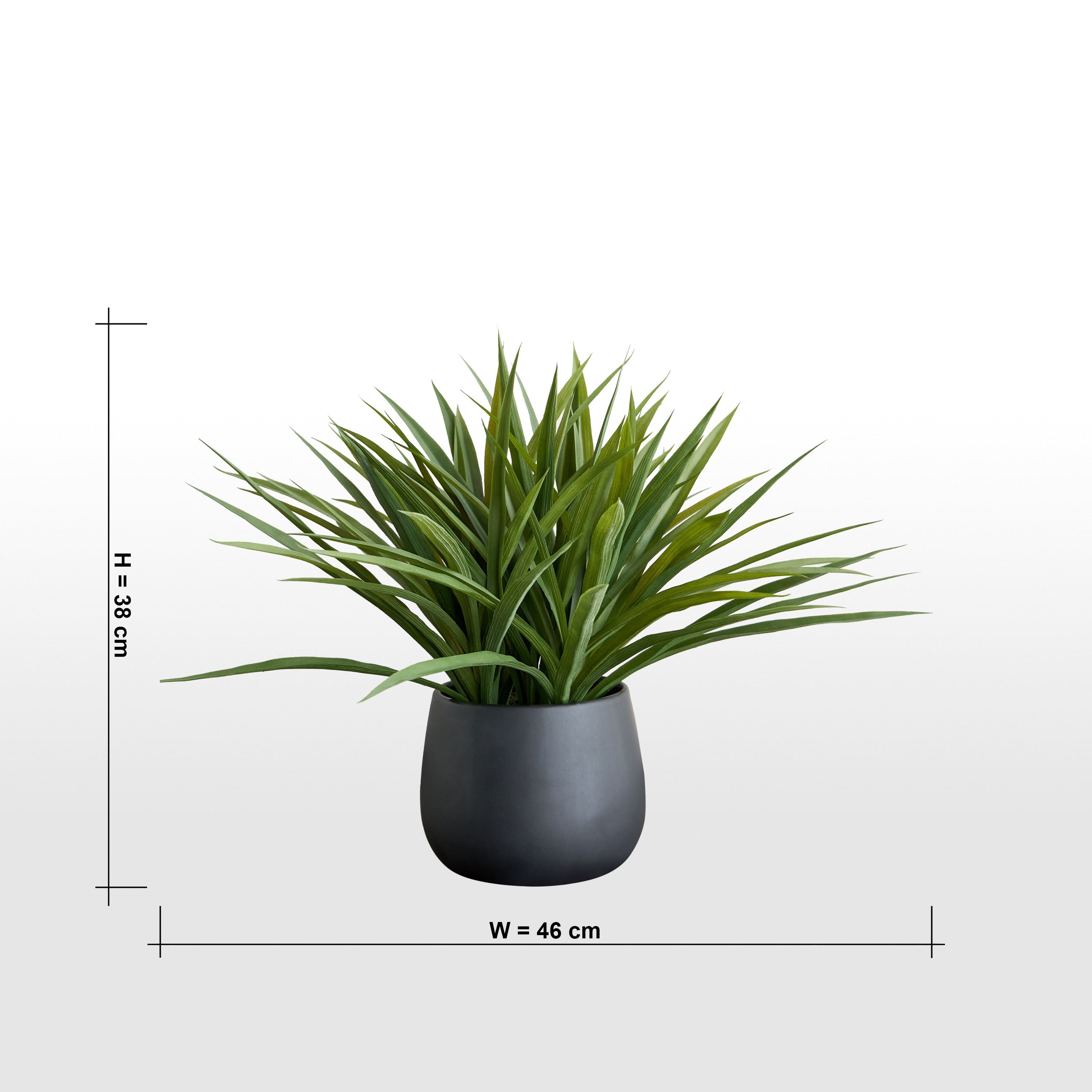 Urbano Lemon Grass Plant in Ceramic Pot - 38 cm-household-gardenandoutdoor-artificialplants-pottedplants-image-4