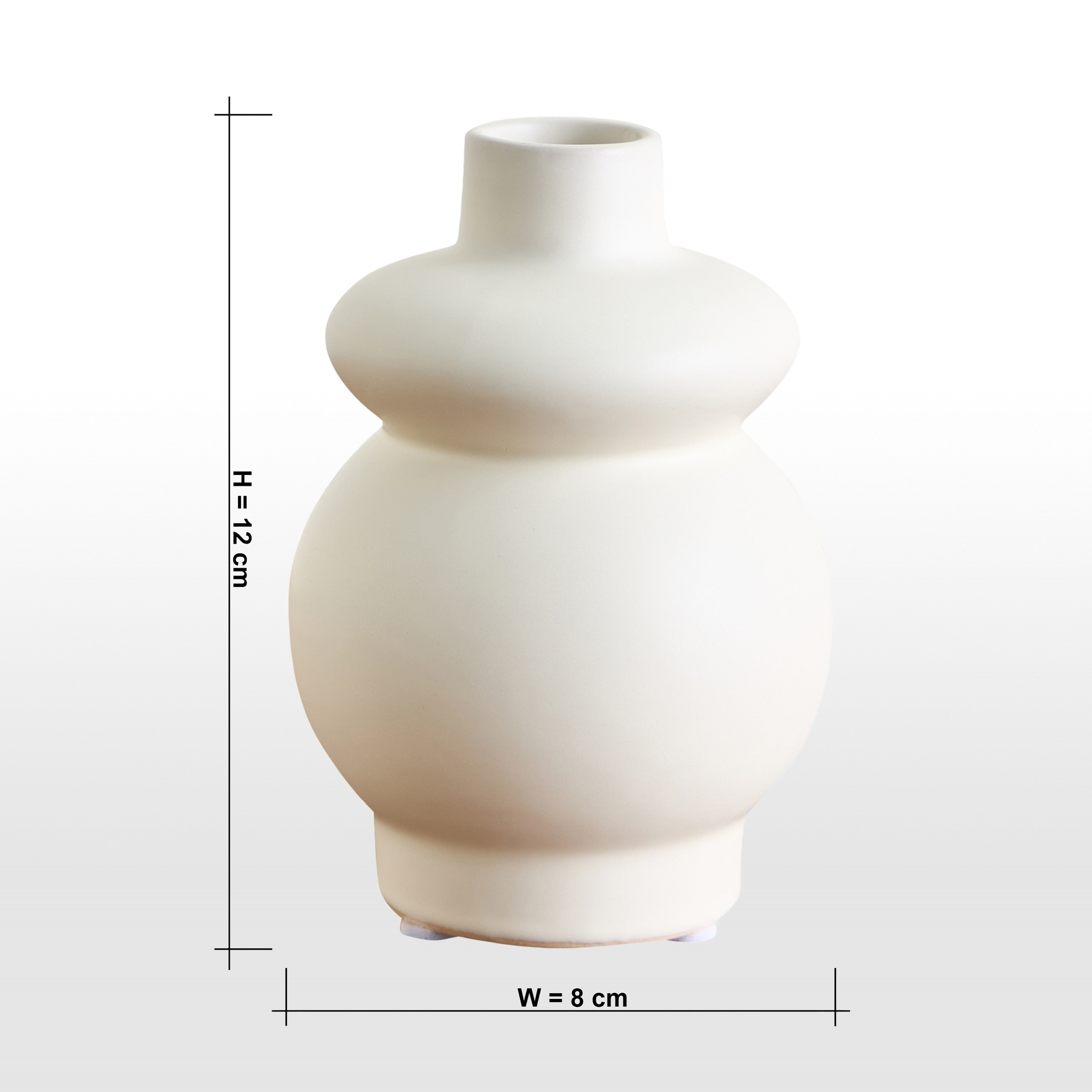 Tamara Belly Ceramic Vase - 12 cm-household-decor-vasesandbowls-image-4