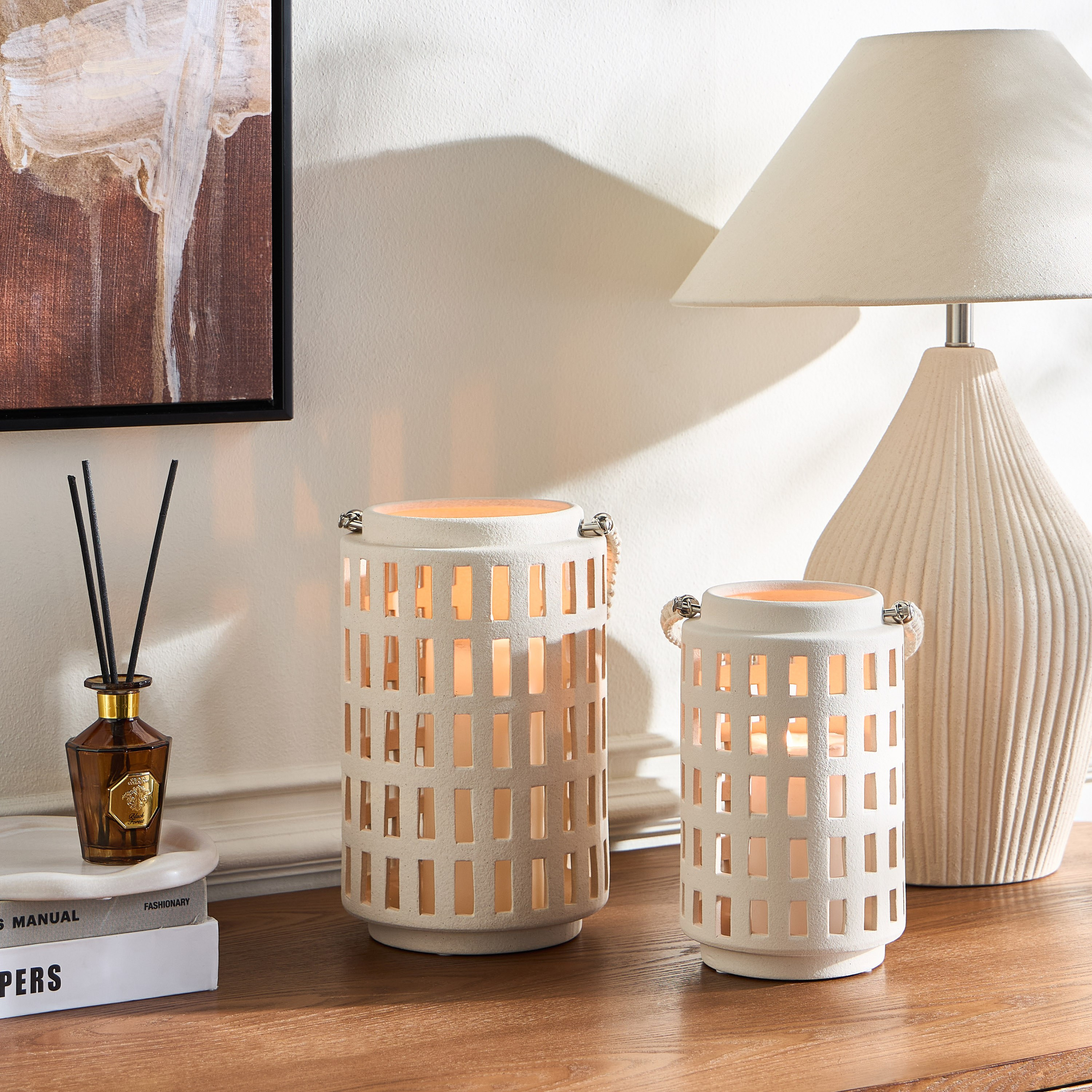 فانوس سيراميك - قبة - 28 سم-household-decor-candleholdersandlanterns-image-4