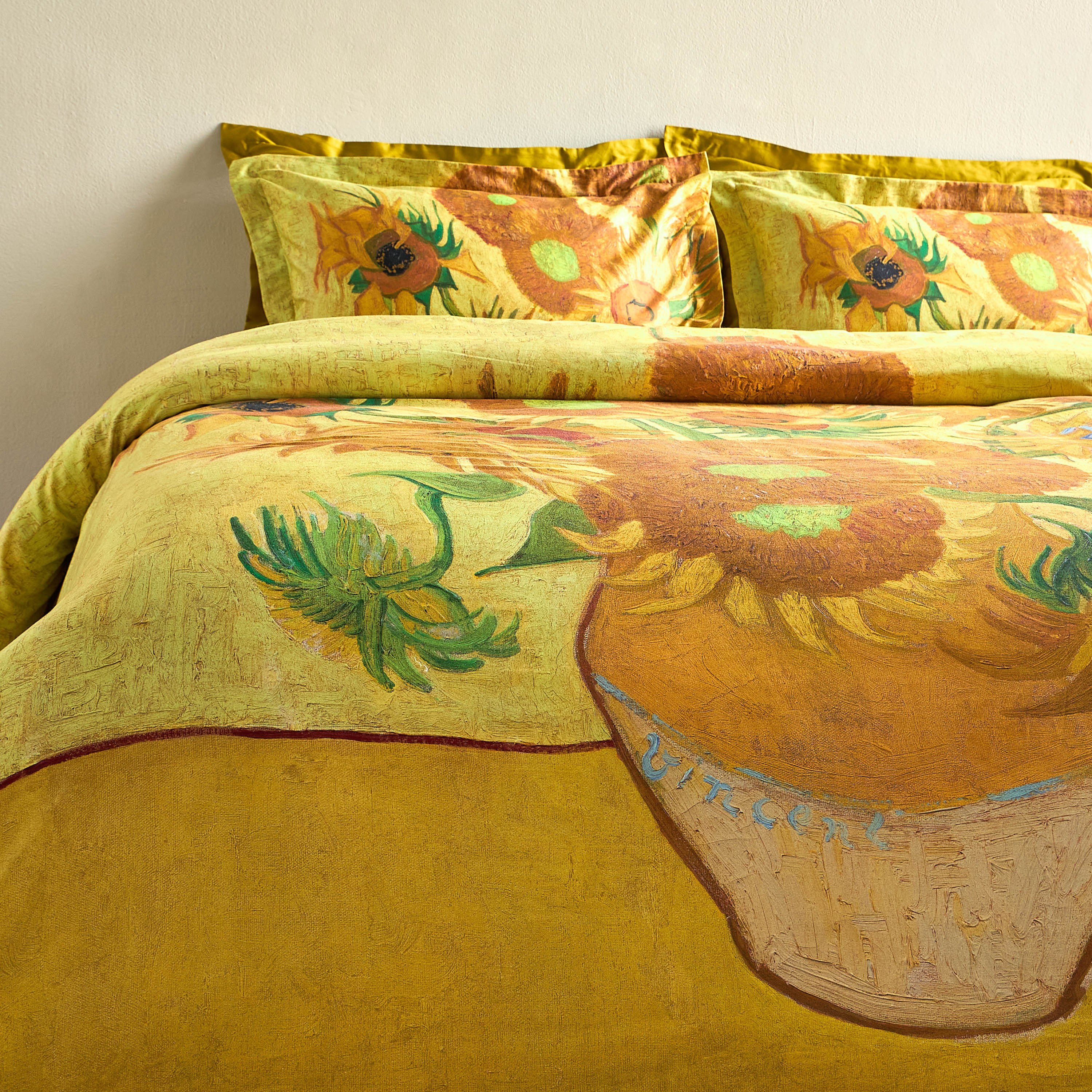 Van Gogh Tournesol Cotton 3-Piece Super King Duvet Cover Set - 220x260 cm-household-bedding-duvetandcovers-duvetcovers-image-2