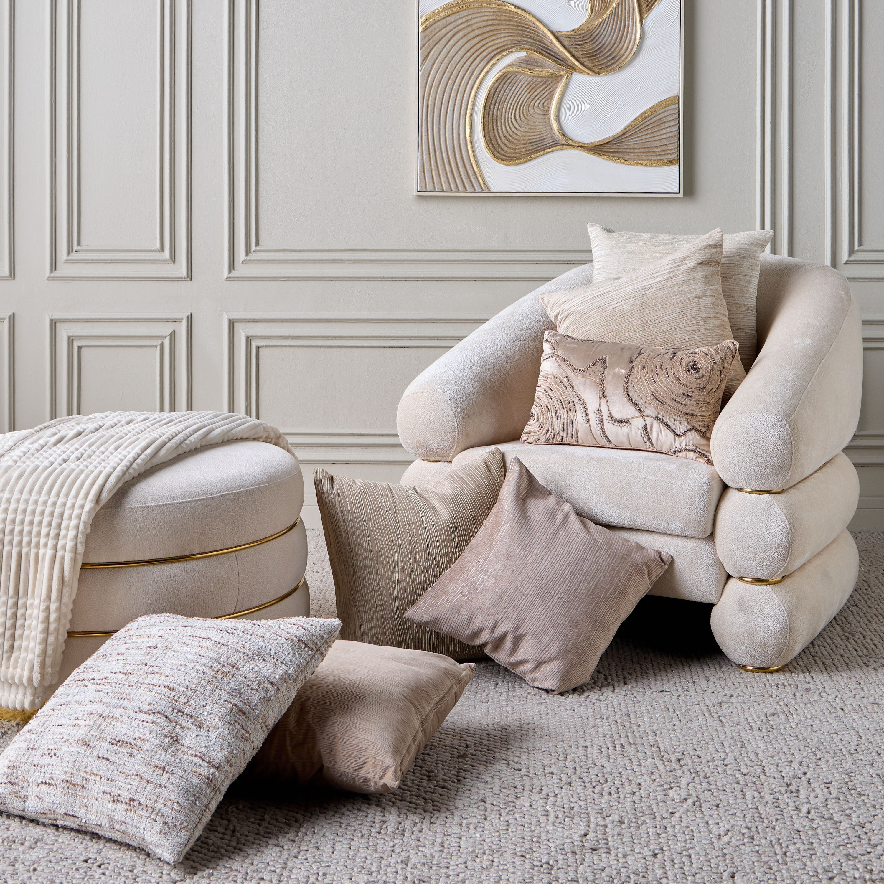 Curated Luxe Doori Embroidered Filled Cushion - 50x50 cm-household-cushionsandthrows-filledcushions-decorativecushions-image-4