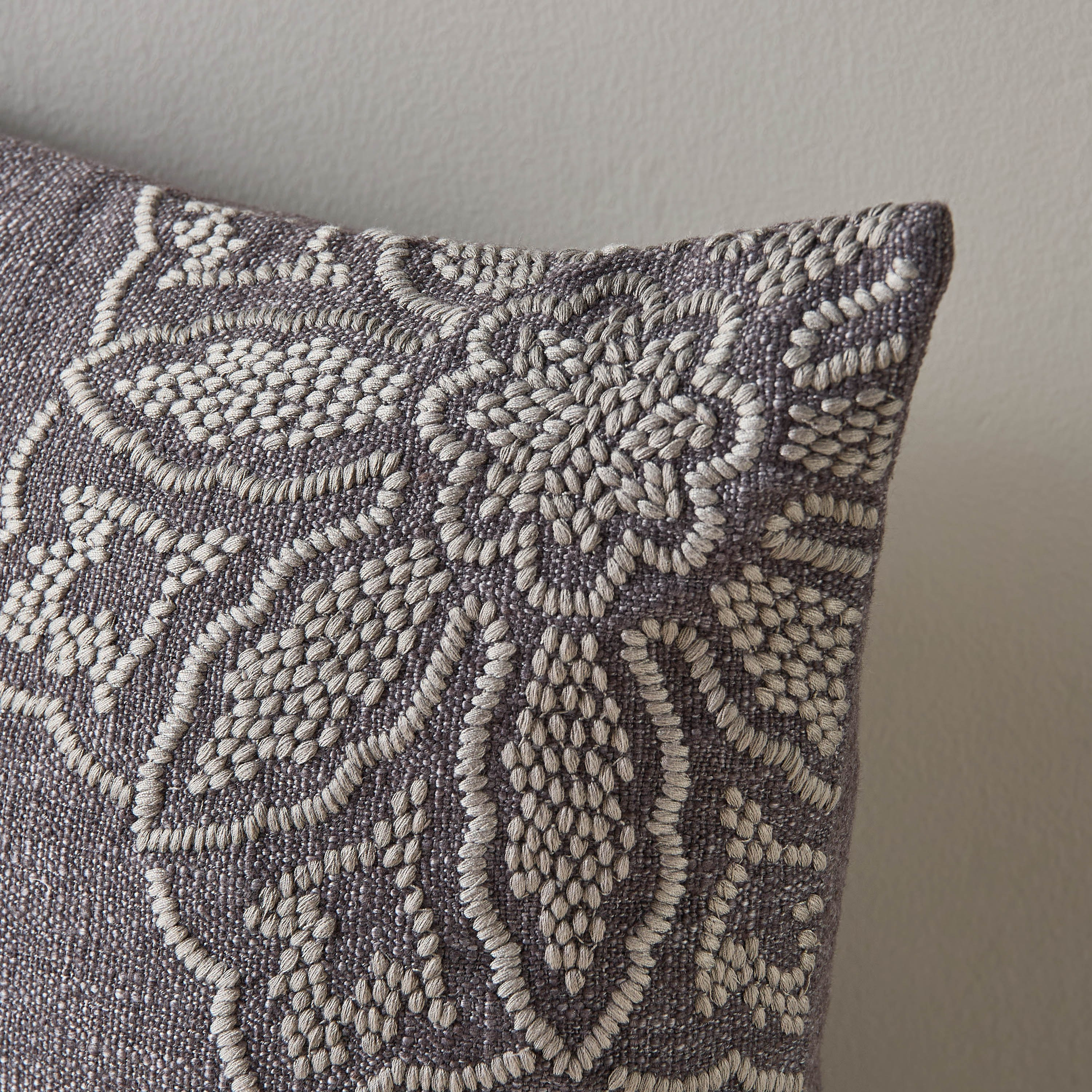 Caius Floral Embroidered Cushion Cover - 50x50 cm-household-cushionsandthrows-cushioncovers-image-2