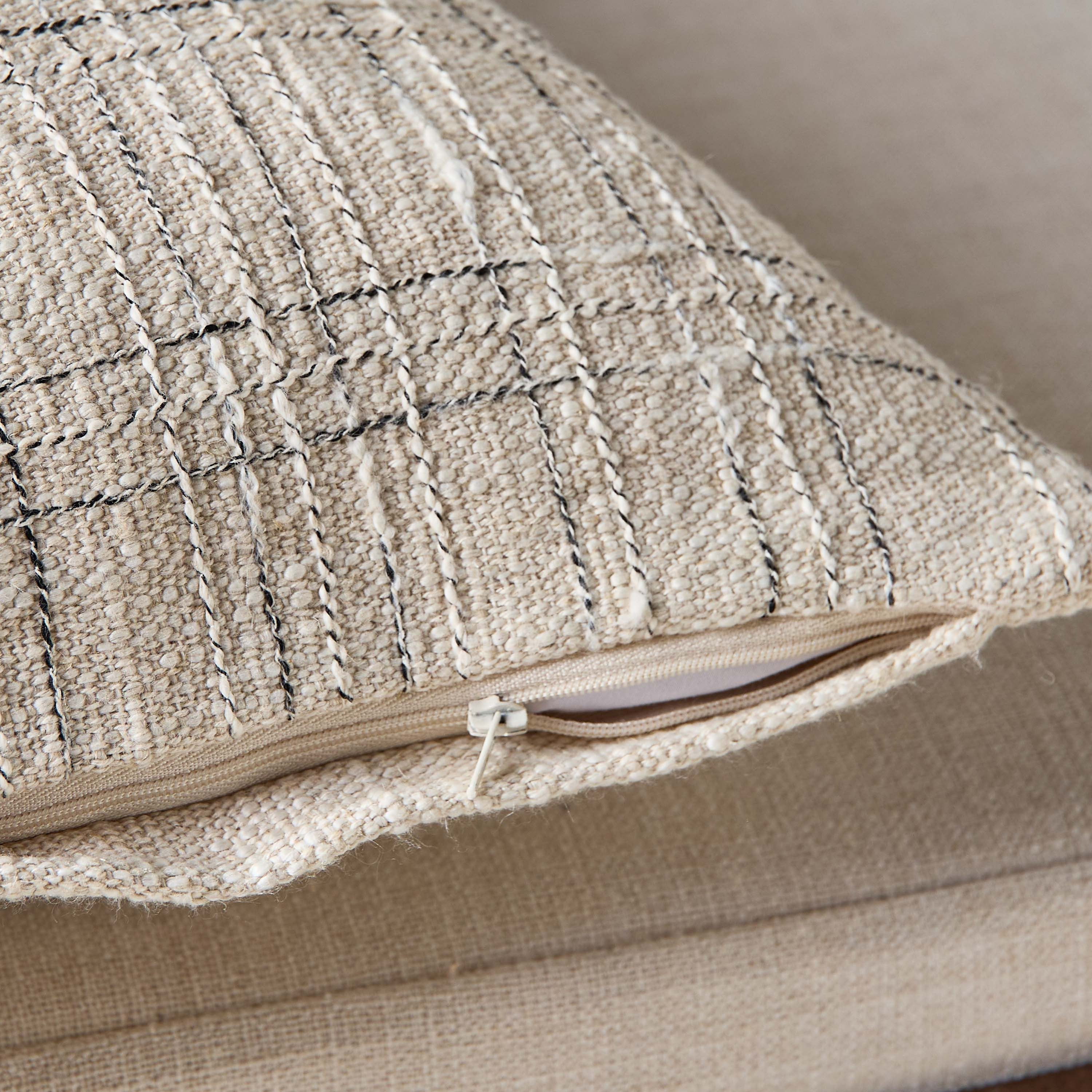 Anouk Checks Embroidered Cushion Cover - 50x50 cm-household-cushionsandthrows-cushioncovers-image-3