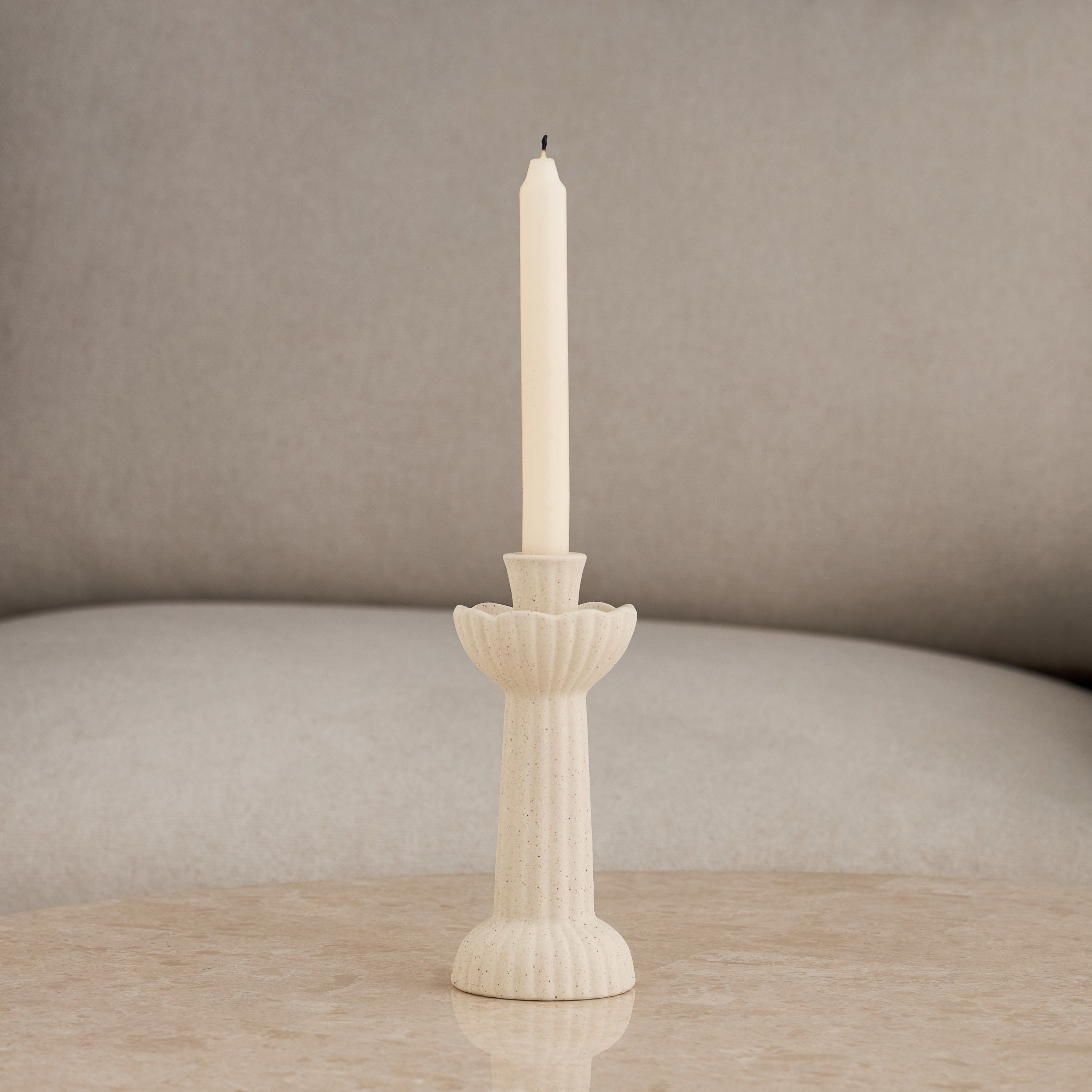 Tamara Ceramic Taper Candleholder - 19 cm-household-decor-candleholdersandlanterns-image-1