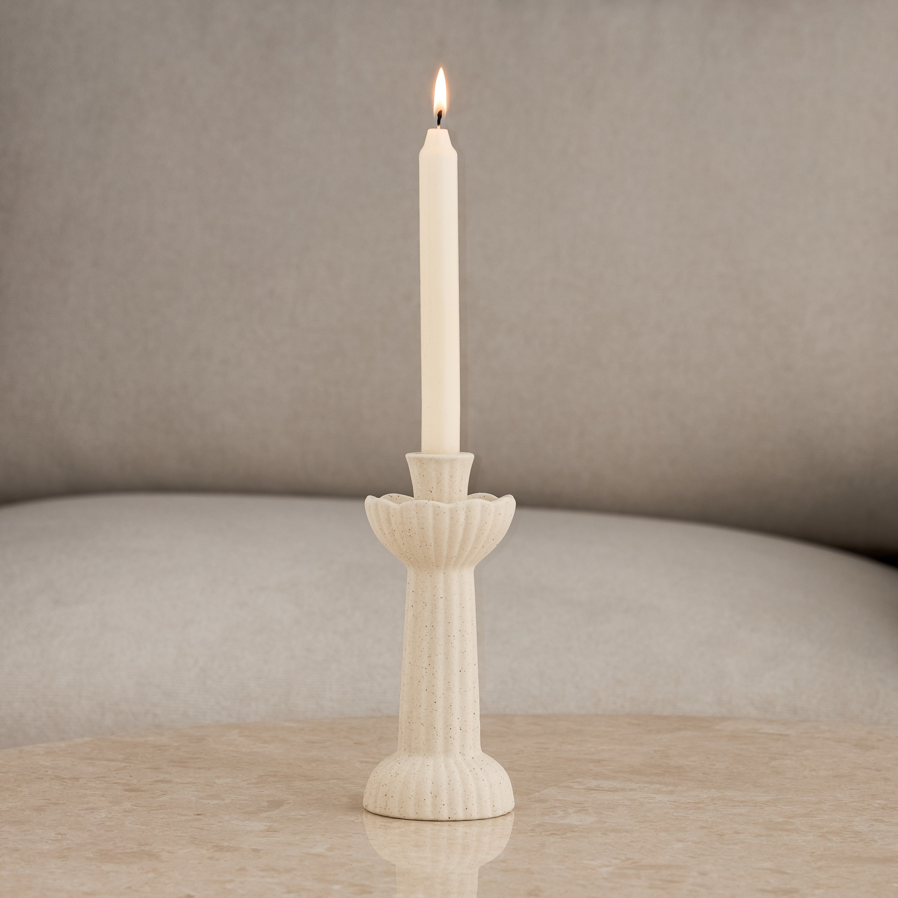 Tamara Ceramic Taper Candleholder - 19 cm-household-decor-candleholdersandlanterns-image-2