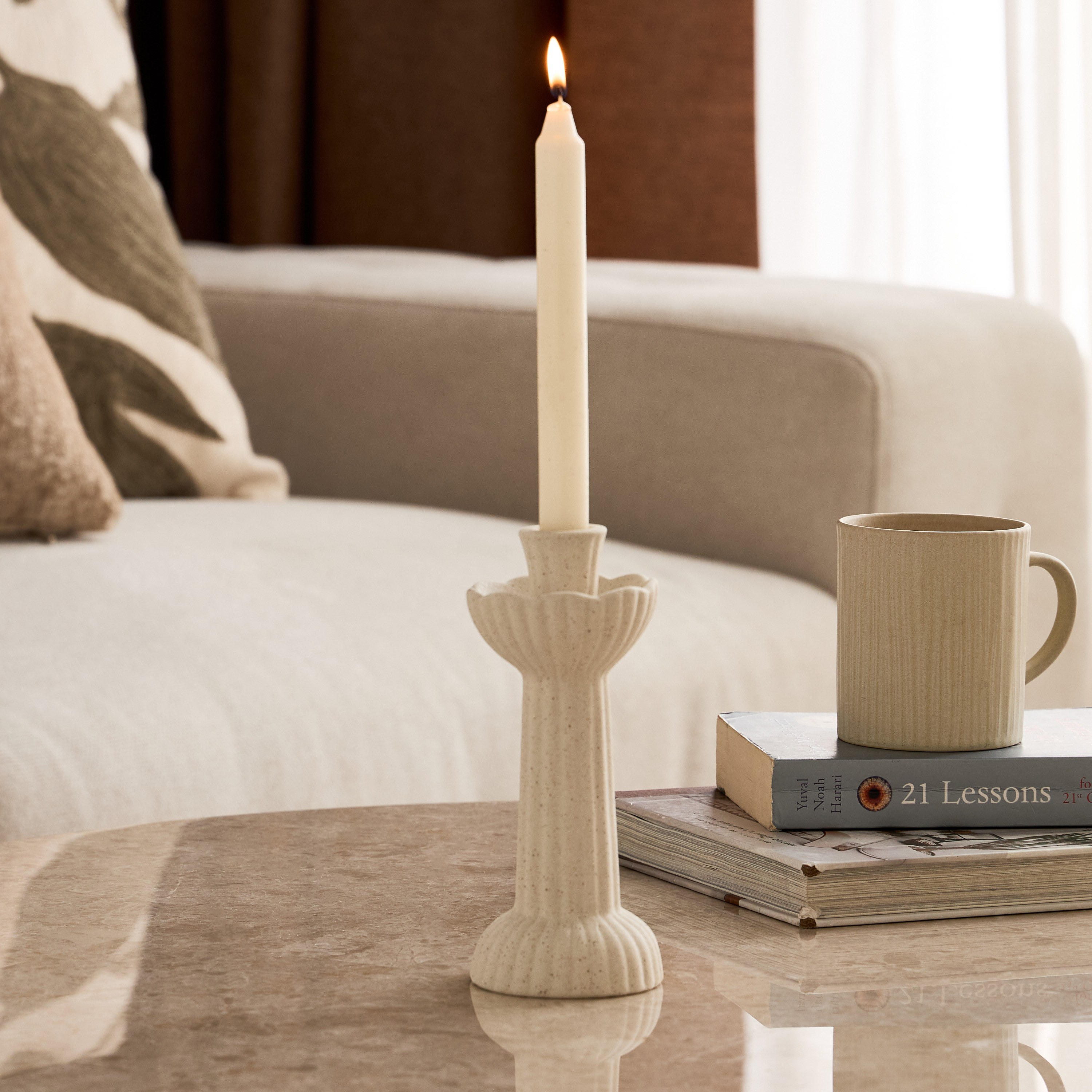 Tamara Ceramic Taper Candleholder - 19 cm-household-decor-candleholdersandlanterns-image-5