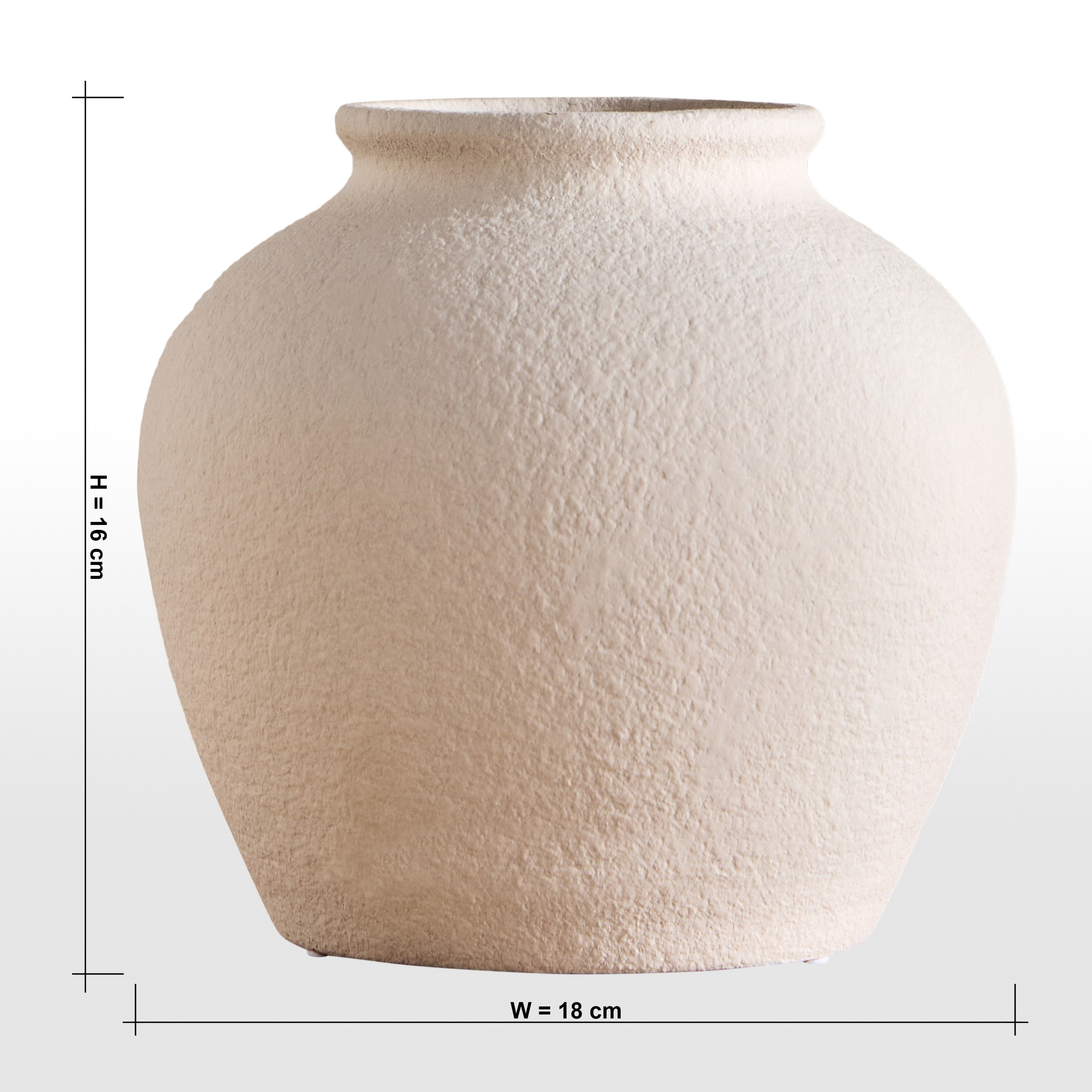 Qubba Urn Ceramic Vase - 16 cm-household-decor-vasesandbowls-image-4