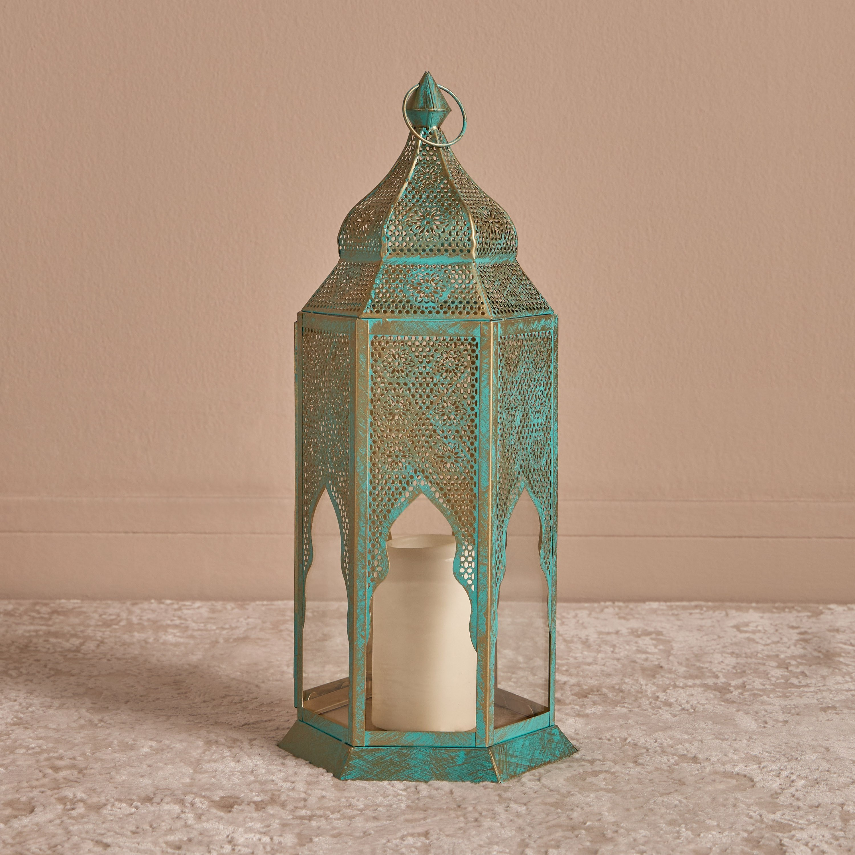 Valencia Iron and Glass Lantern - 49 cm-household-decor-candleholdersandlanterns-image-1