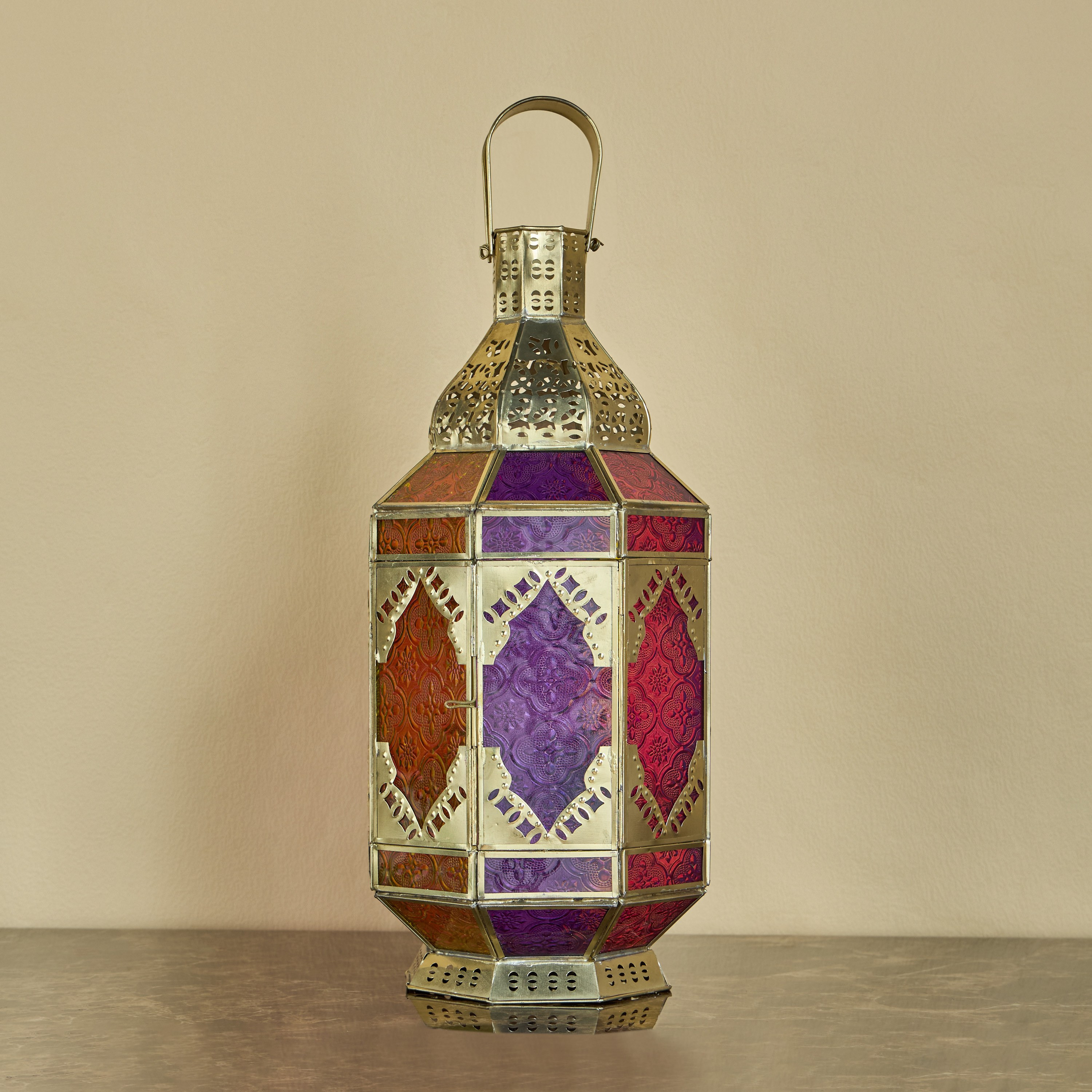 Palma Iron and Glass Lantern - 40 cm-household-decor-candleholdersandlanterns-image-1