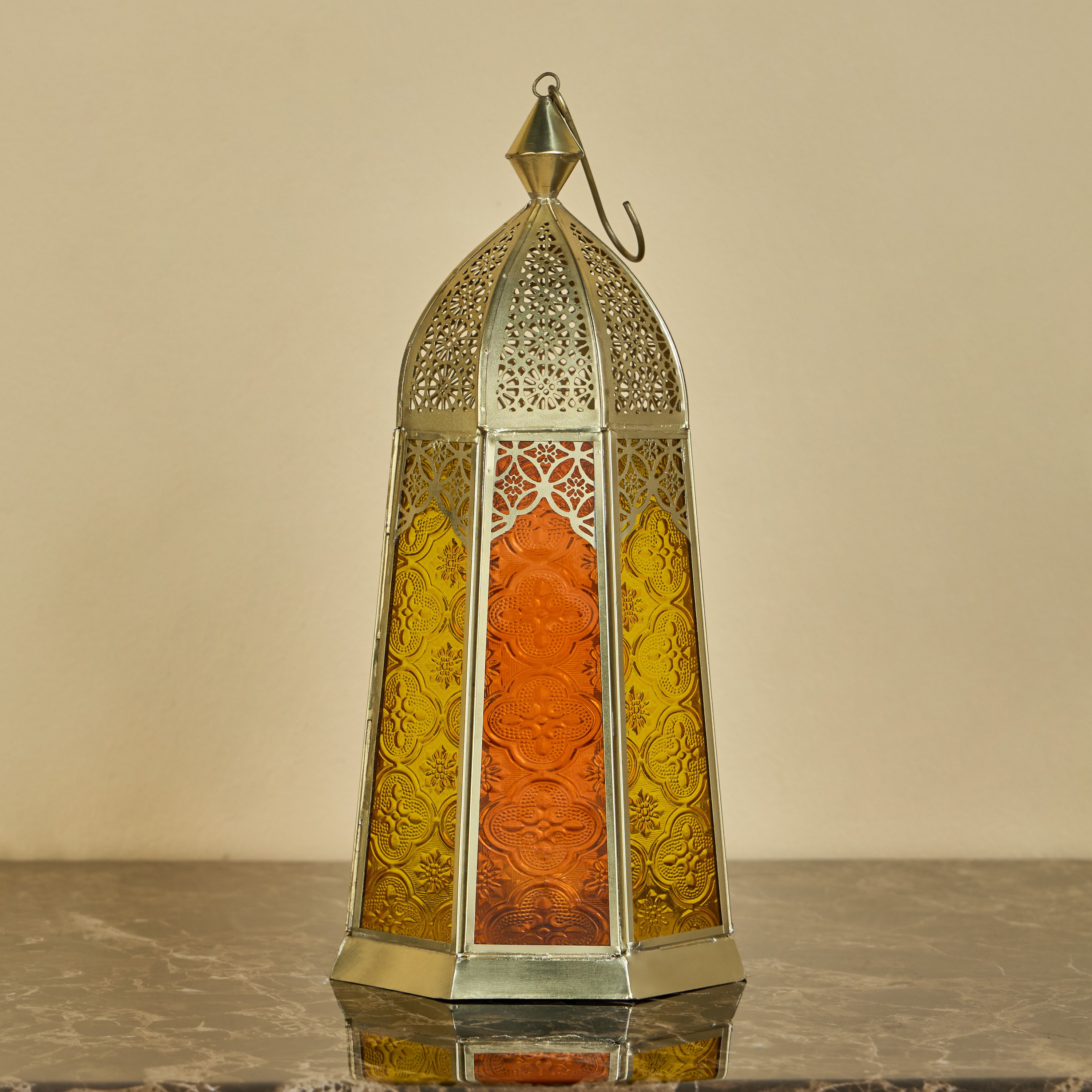 Almera Glass and Iron Lantern - 31 cm-household-decor-candleholdersandlanterns-image-1
