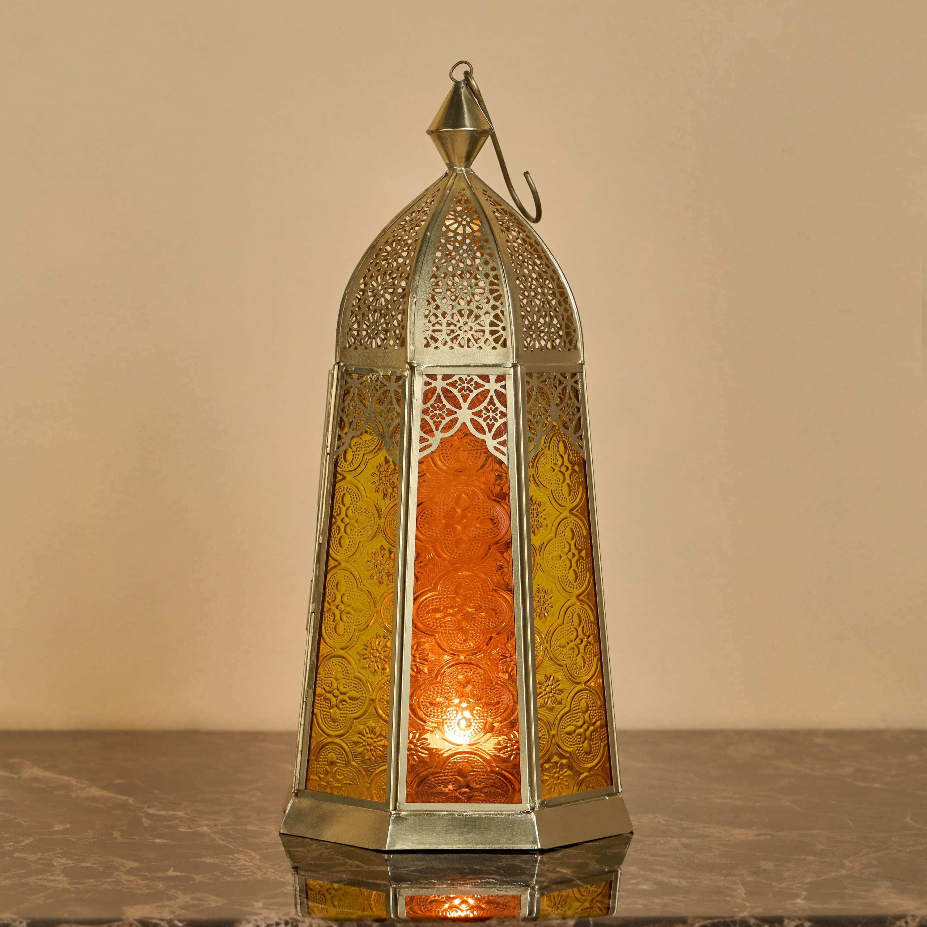 Almera Glass and Iron Lantern - 31 cm-household-decor-candleholdersandlanterns-image-2