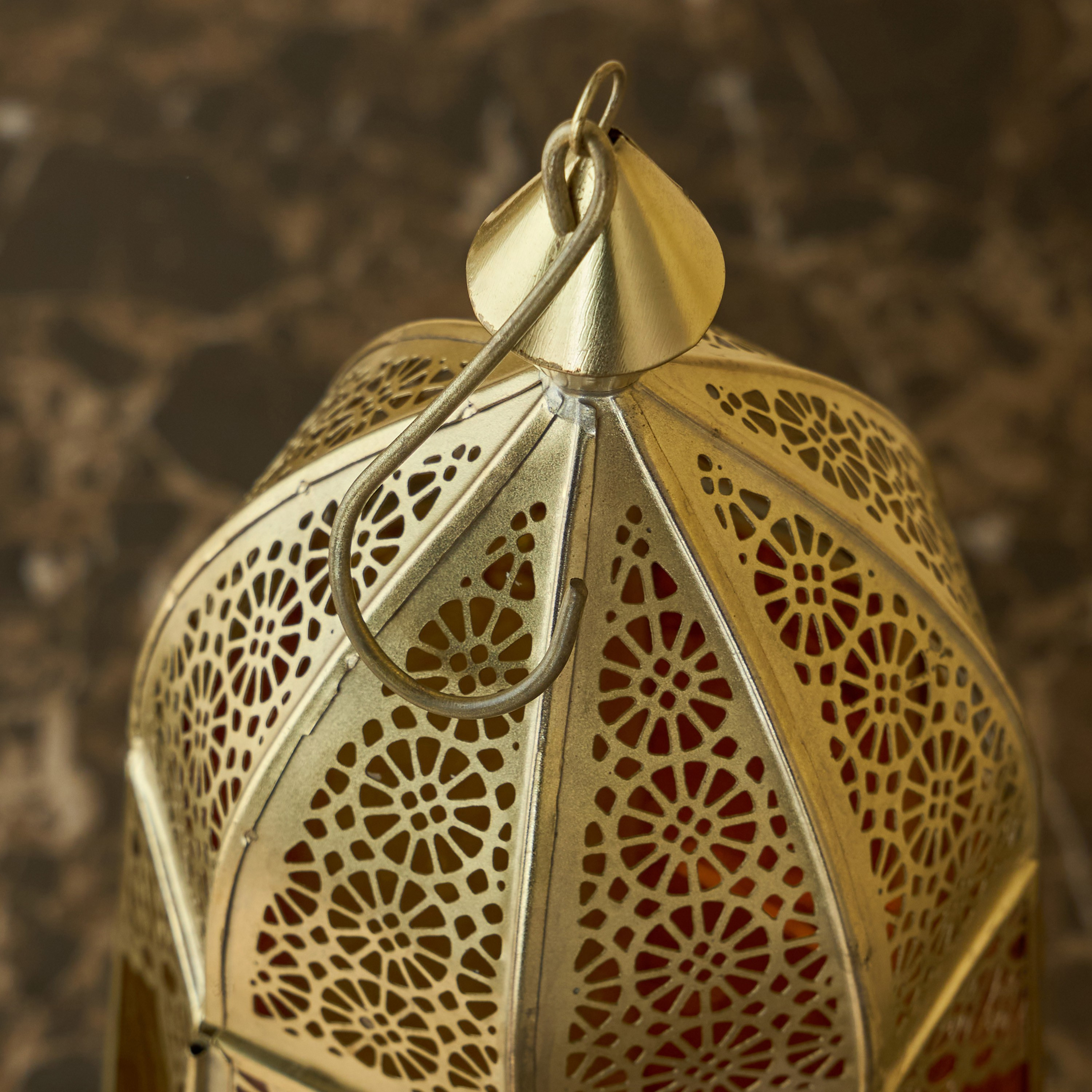Almera Glass and Iron Lantern - 31 cm-household-decor-candleholdersandlanterns-image-4