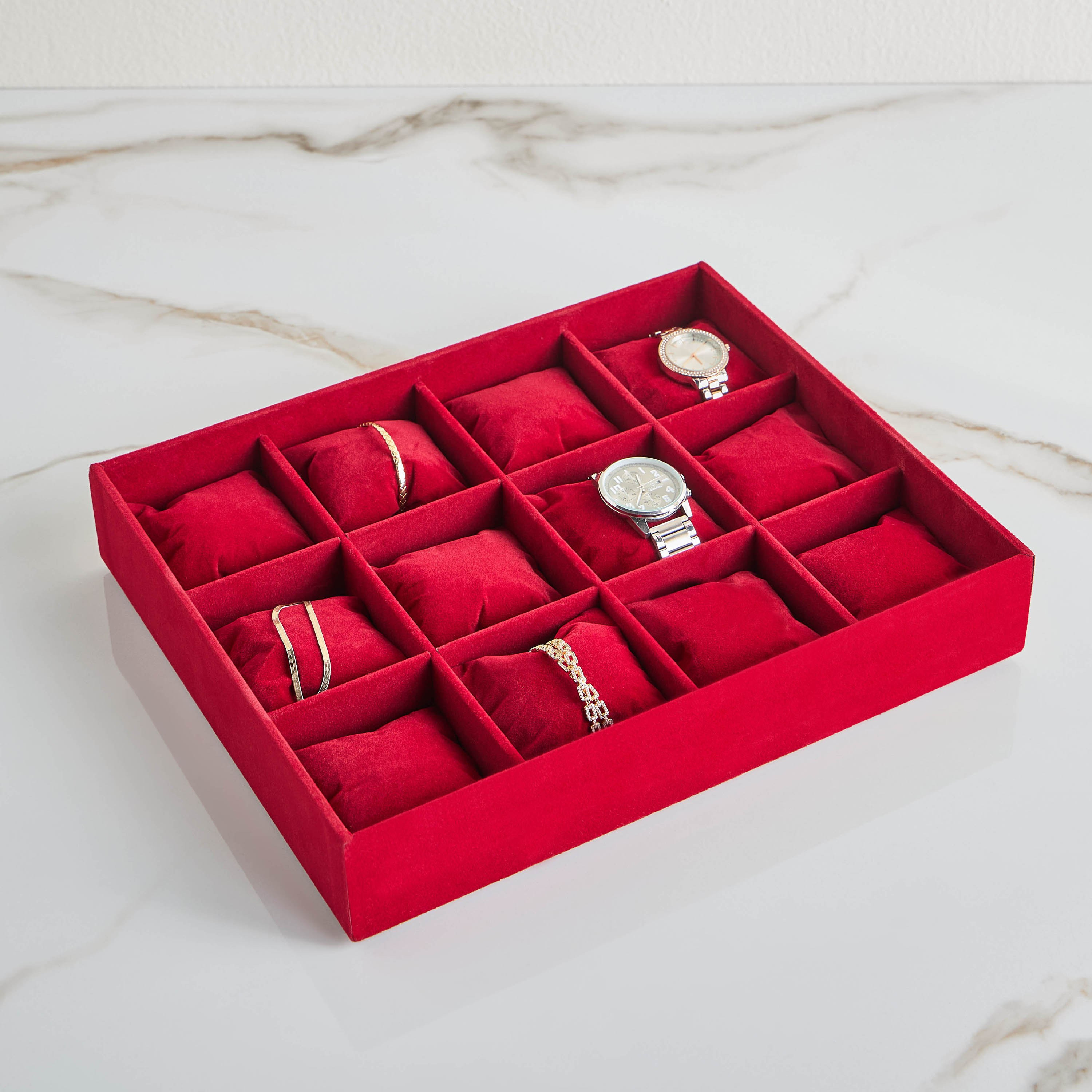 Flosci 12-Compartment Watch Tray