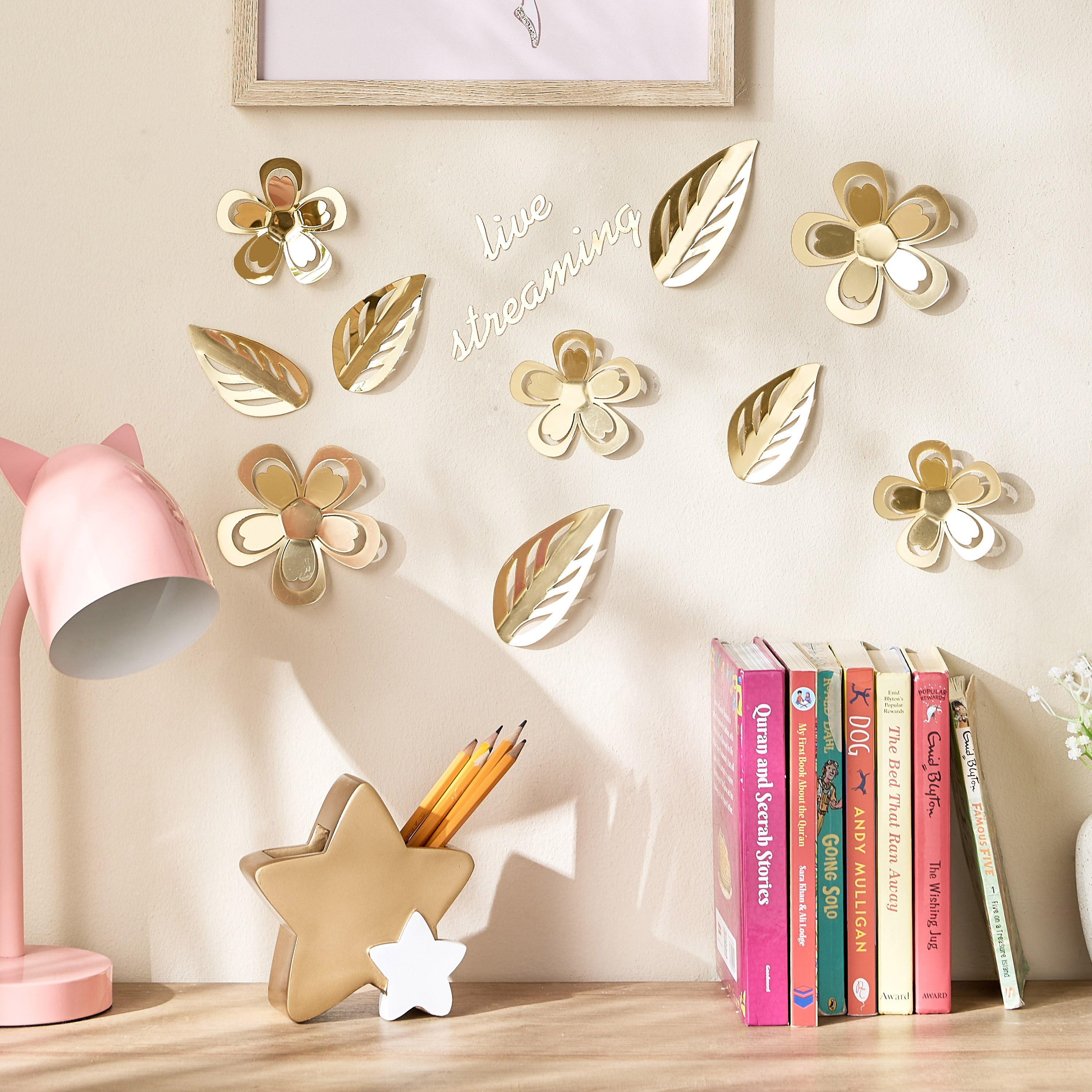 طقم ملصقات جدارية ثلاثية الأبعاد بشكل أوراق - 5 قطع-babyandkids-decorandlighting-decor-wallart-image-3