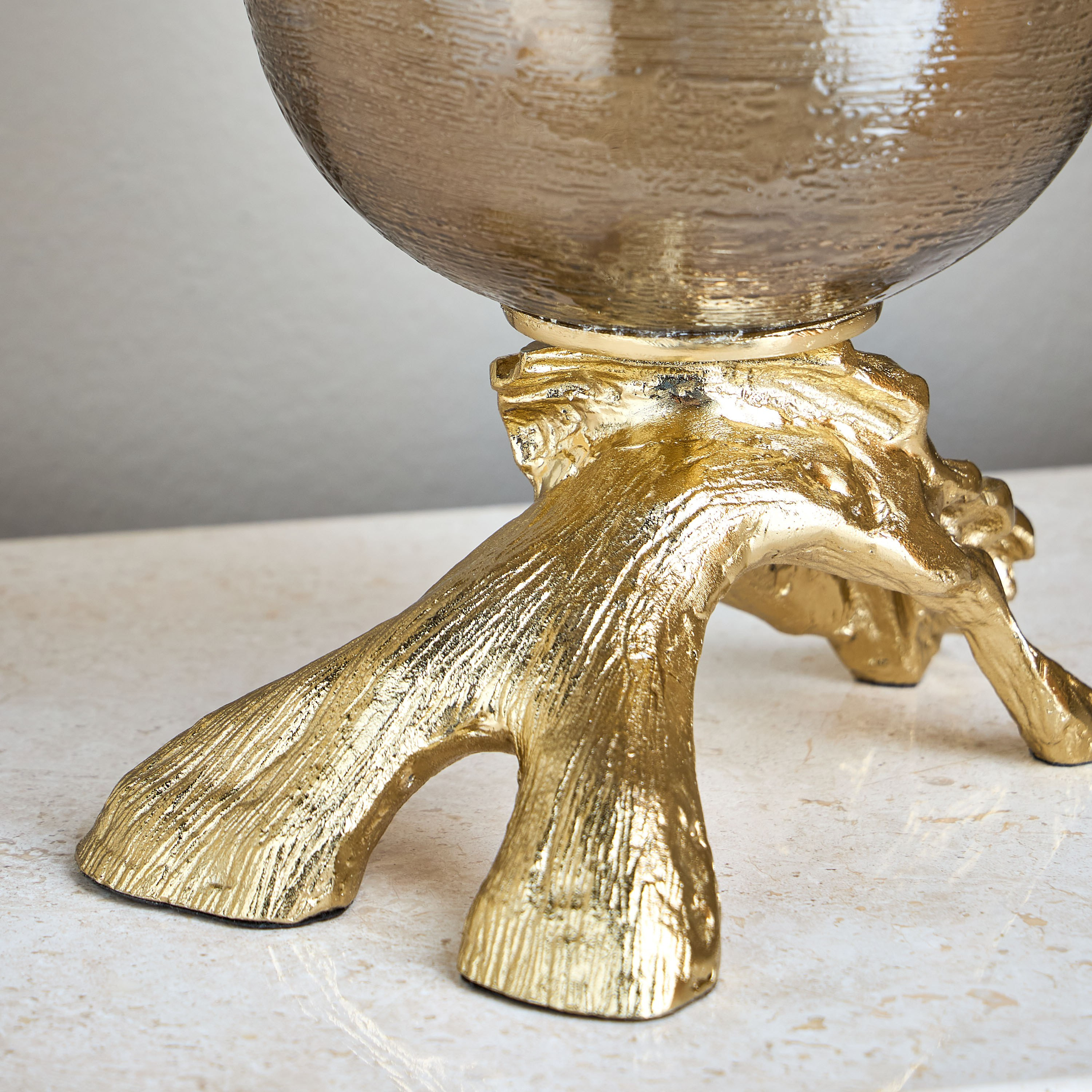 Tamara Metal and Glass Footed Vase - 48 cm-household-decor-vasesandbowls-image-3