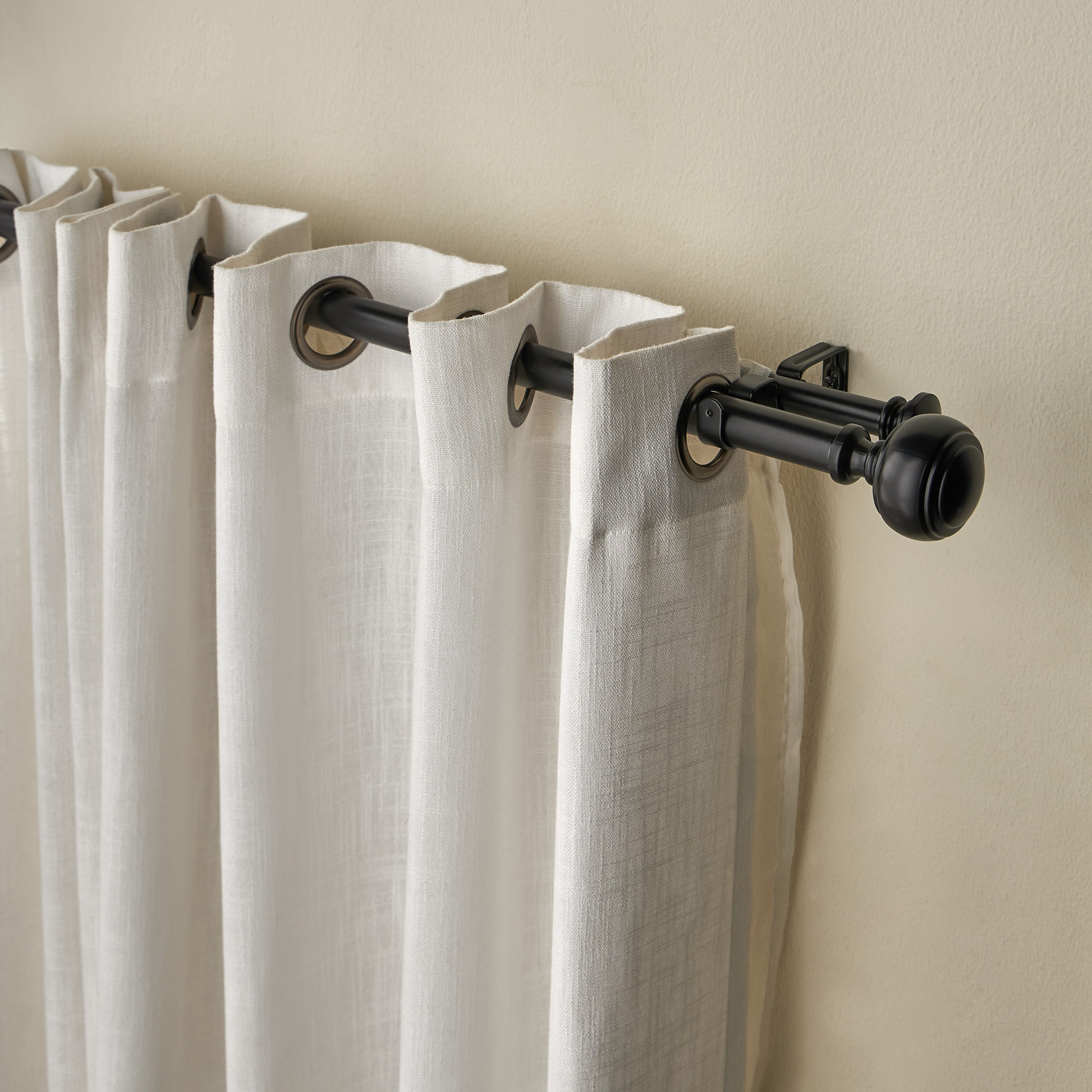 Knob Extendable Double Curtain Rod - 107-305 cm-household-windows-curtainrodsandaccessories-curtainrods-image-1